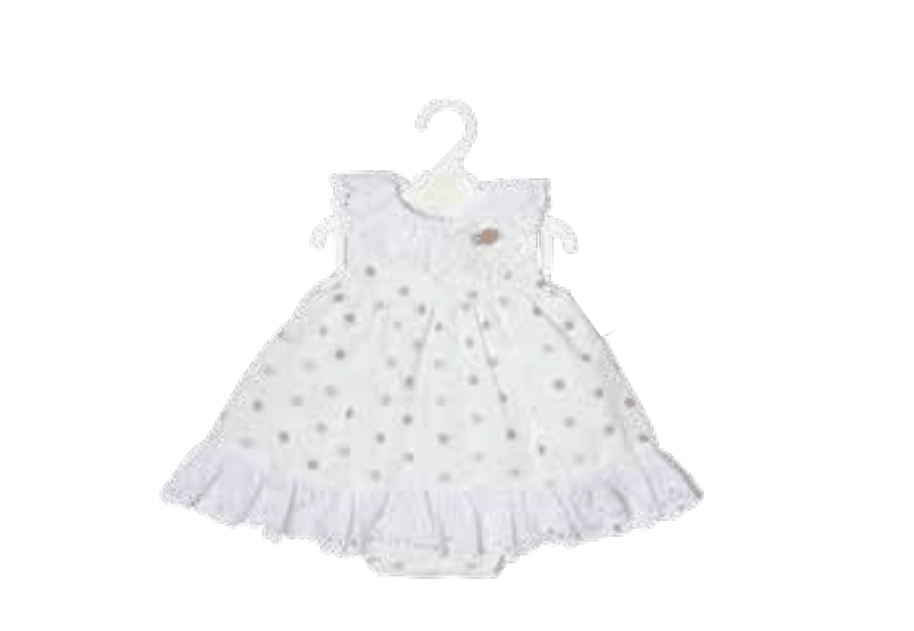 Lor Miral SS24 - Baby Girls White & Pink Summer Dress & Knickers - Mariposa Children's Boutique