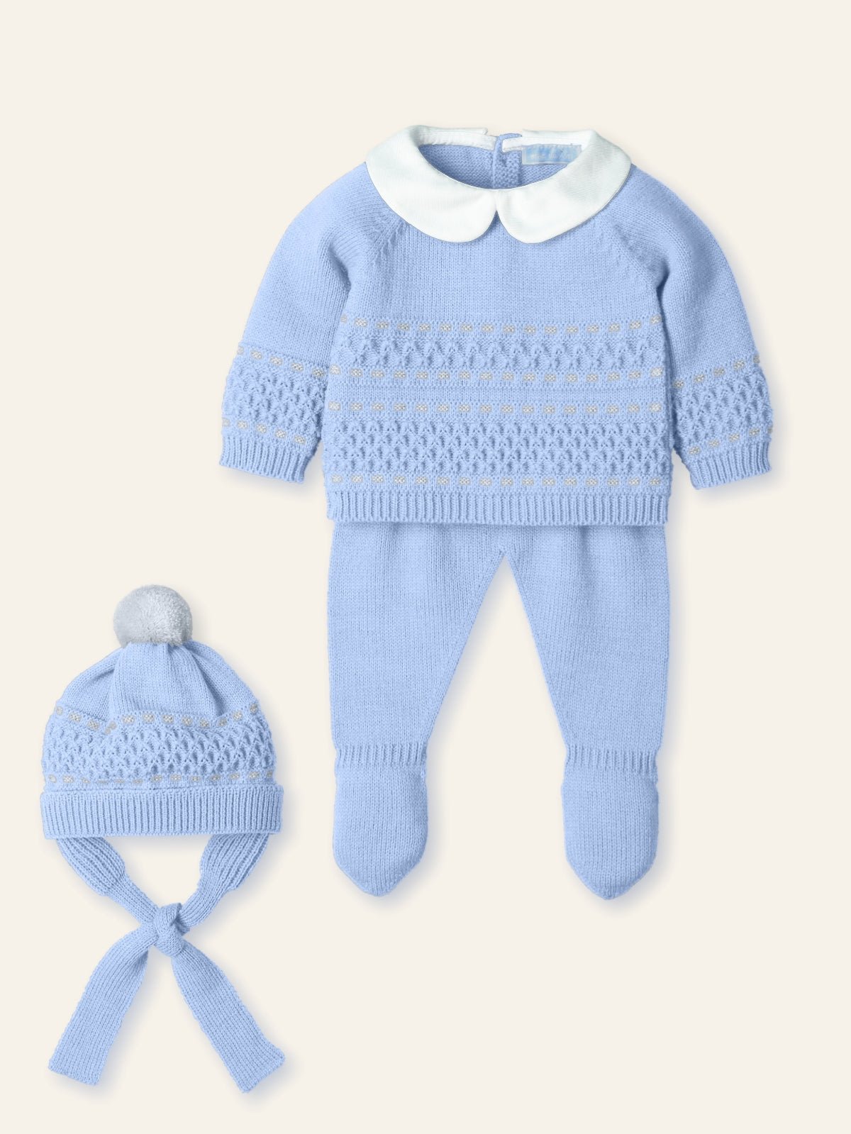 Mac Ilusion AW25 PRE - ORDER - Baby Boys Blue 3pc Knitted Outfit