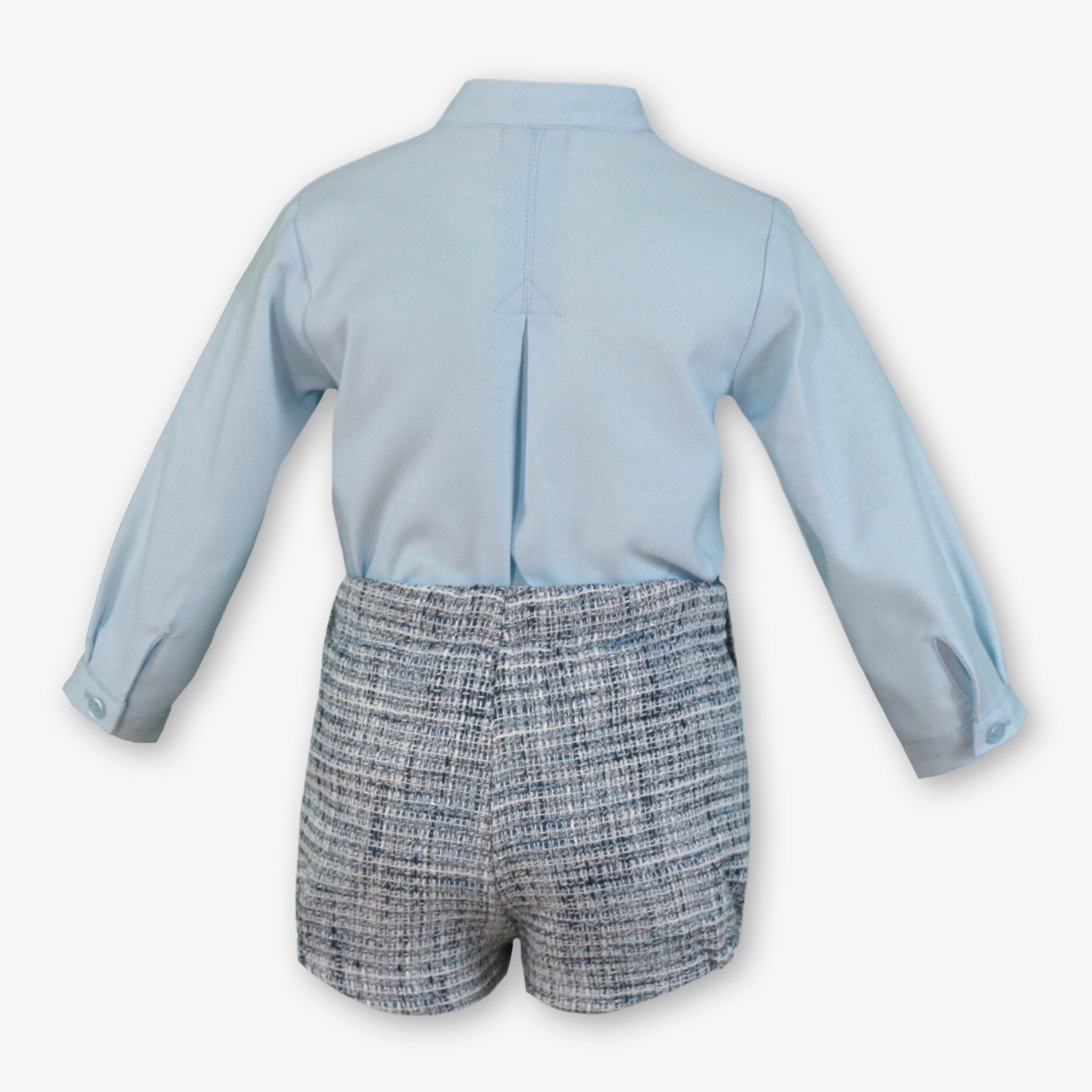 Miranda AW25 PRE - ORDER - Baby Boys Navy Tweed Style Shorts & Matching Shirt