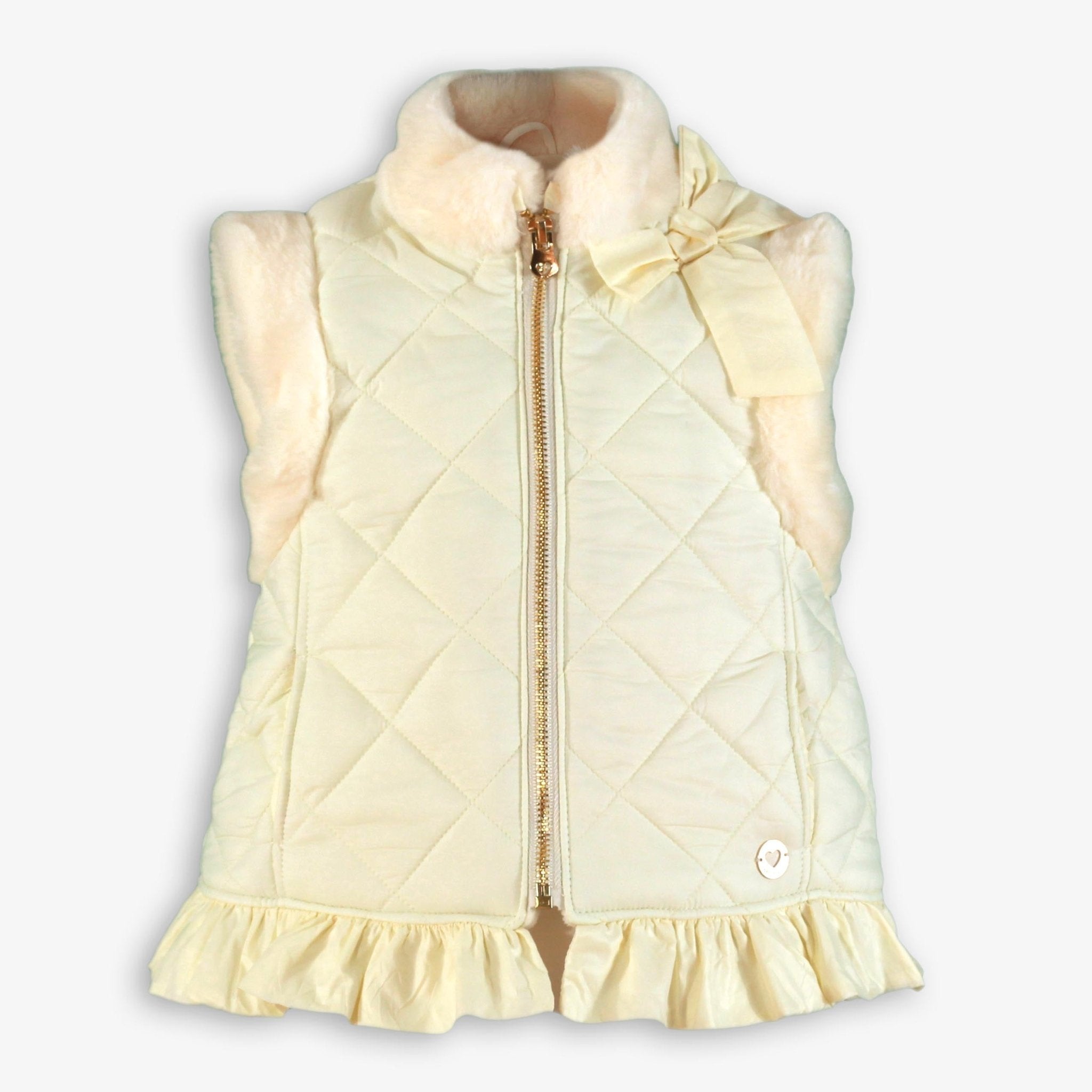 Miranda AW25 PRE - ORDER - Girls Cream Padded Gilet Waistcoat Jacket