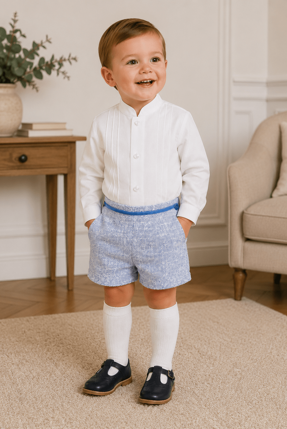 Miranda Baby Boys Blue Shorts & Shirt Set | AW26 PRE-ORDER