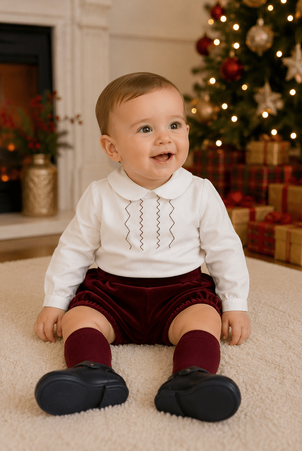 Miranda Baby Boys Burgundy Shorts & Shirt Set | AW26 PRE-ORDER