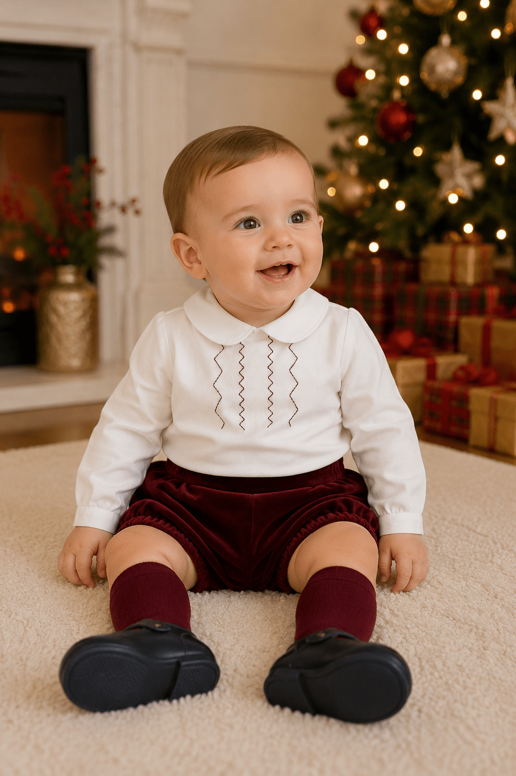 Miranda Baby Boys Burgundy Shorts & Shirt Set | AW26 PRE-ORDER