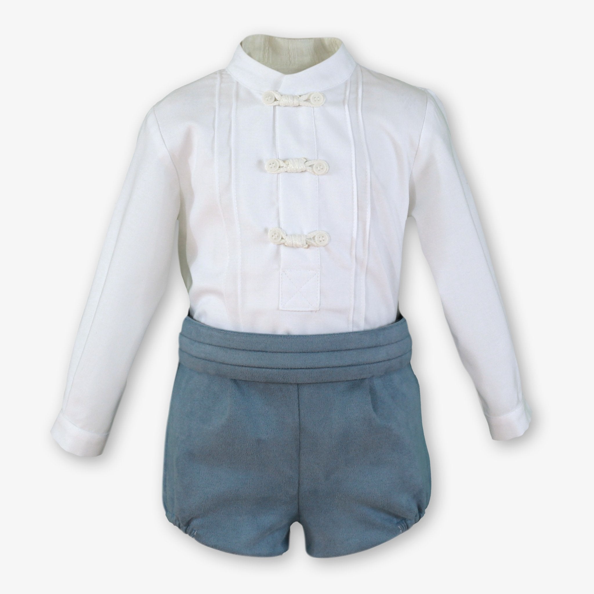 Miranda Baby Boys Dusty Blue Shorts & Shirt Set | AW26 PRE-ORDER