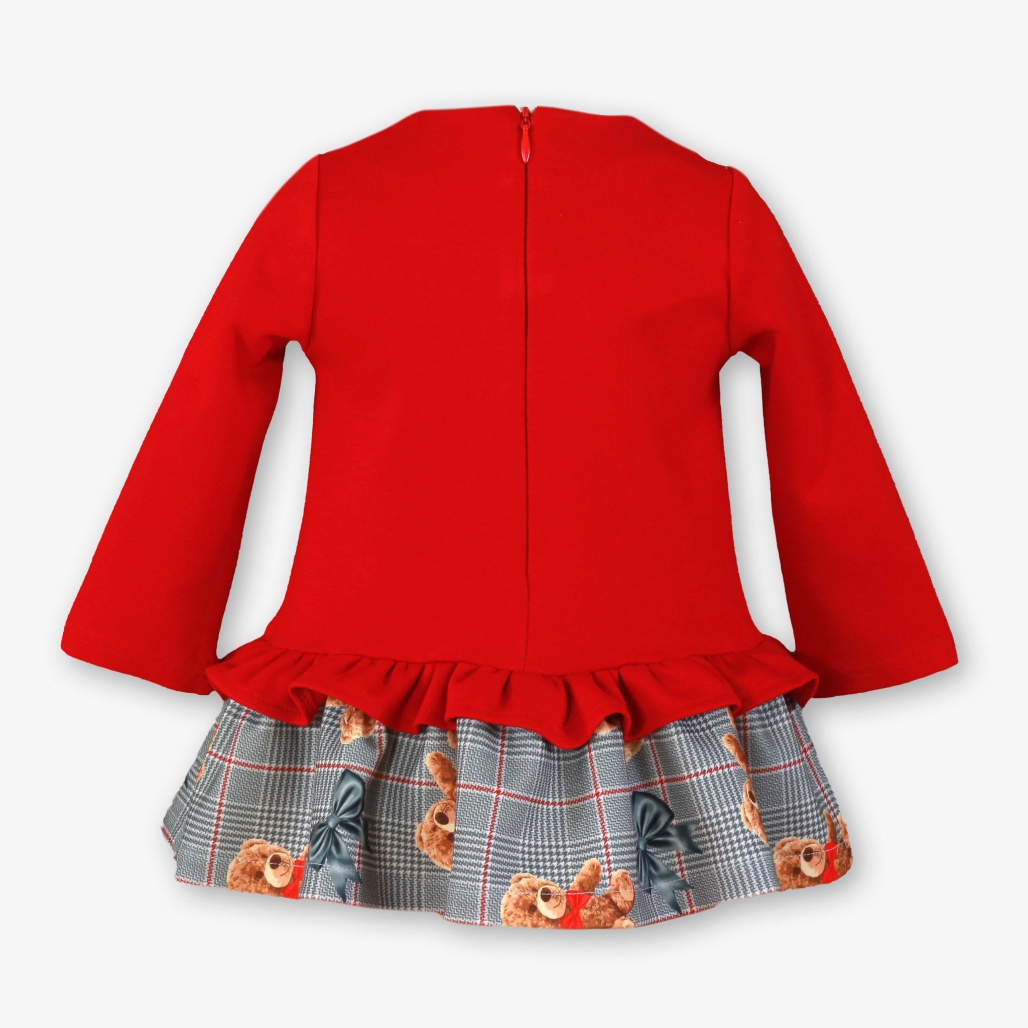 Miranda Baby Girls Red Teddy Print Dress | AW26 PRE-ORDER
