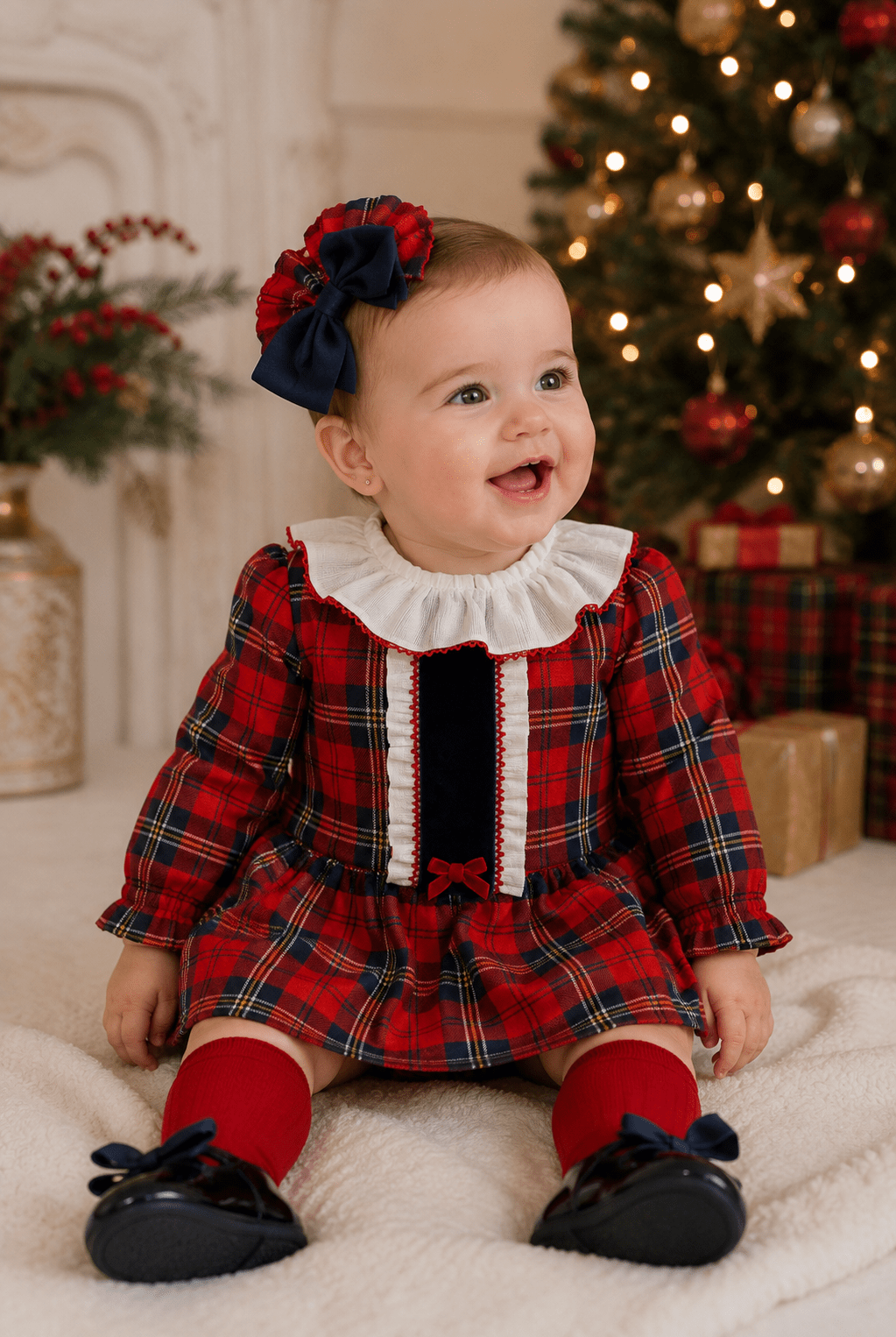 Miranda Baby Girls Tartan Print Dress & Knickers | AW26 PRE-ORDER