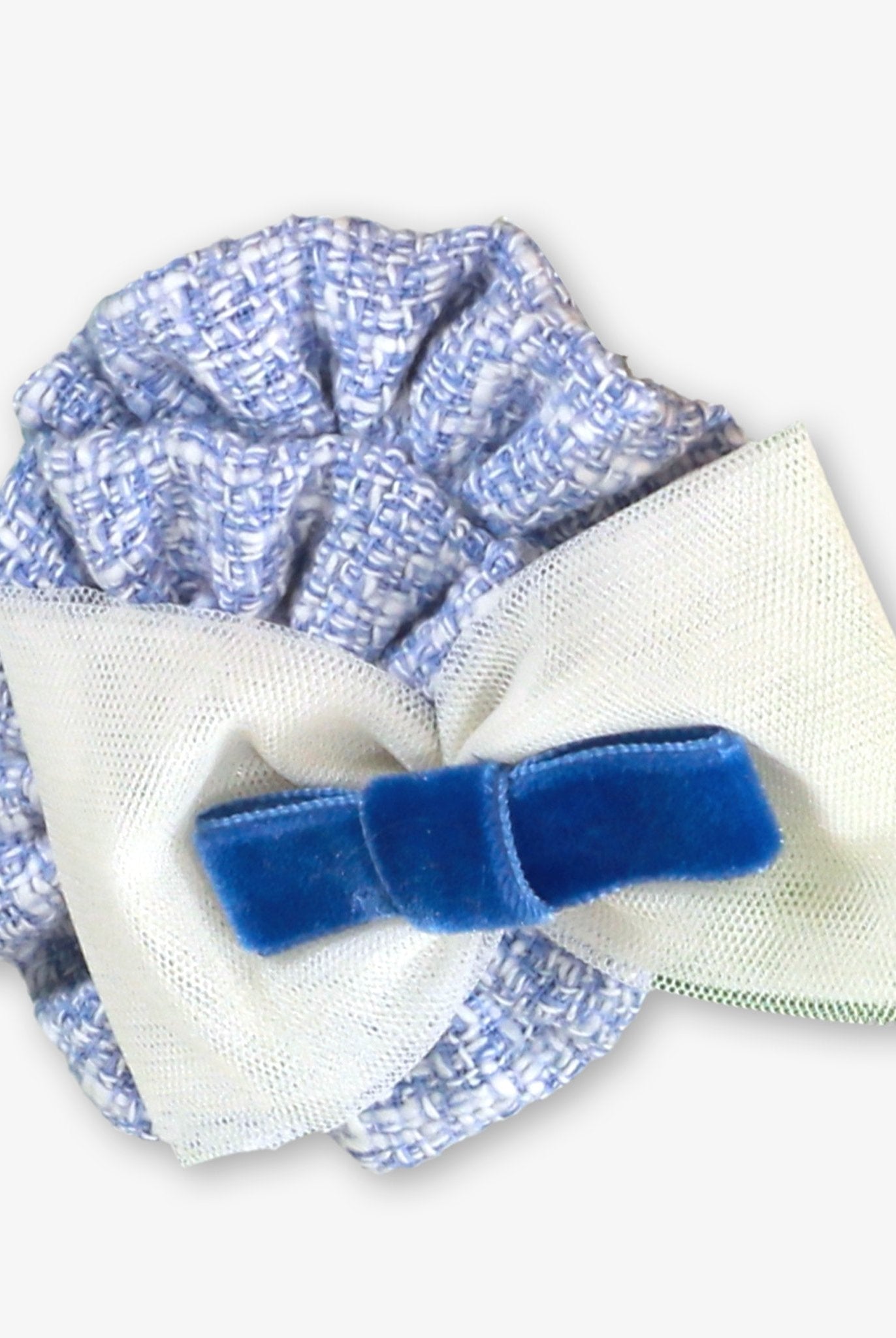 Miranda Girls Blue Tweed Headpiece | AW26 PRE-ORDER
