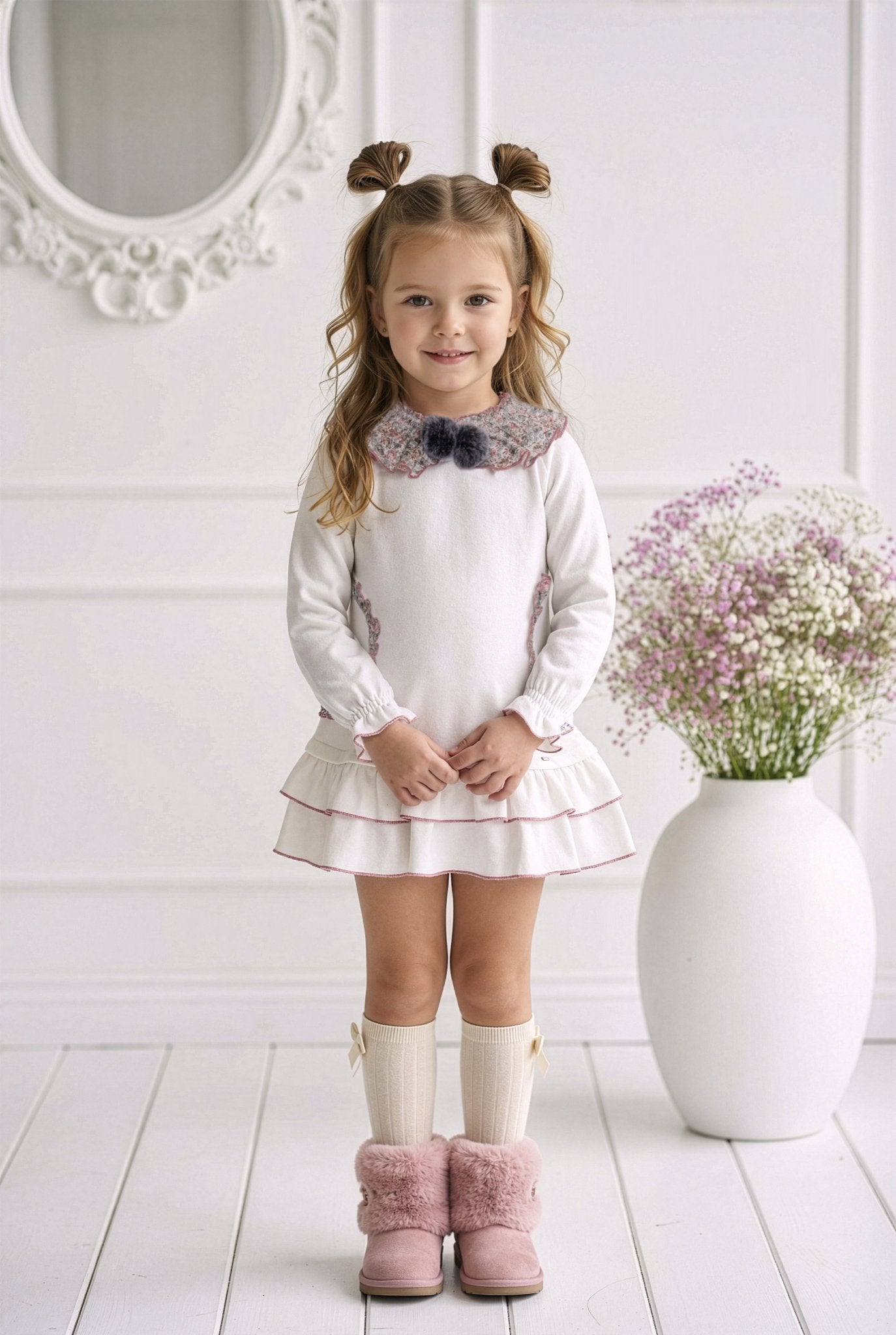 Miranda Girls Pale Pink Dress | AW26 PRE-ORDER