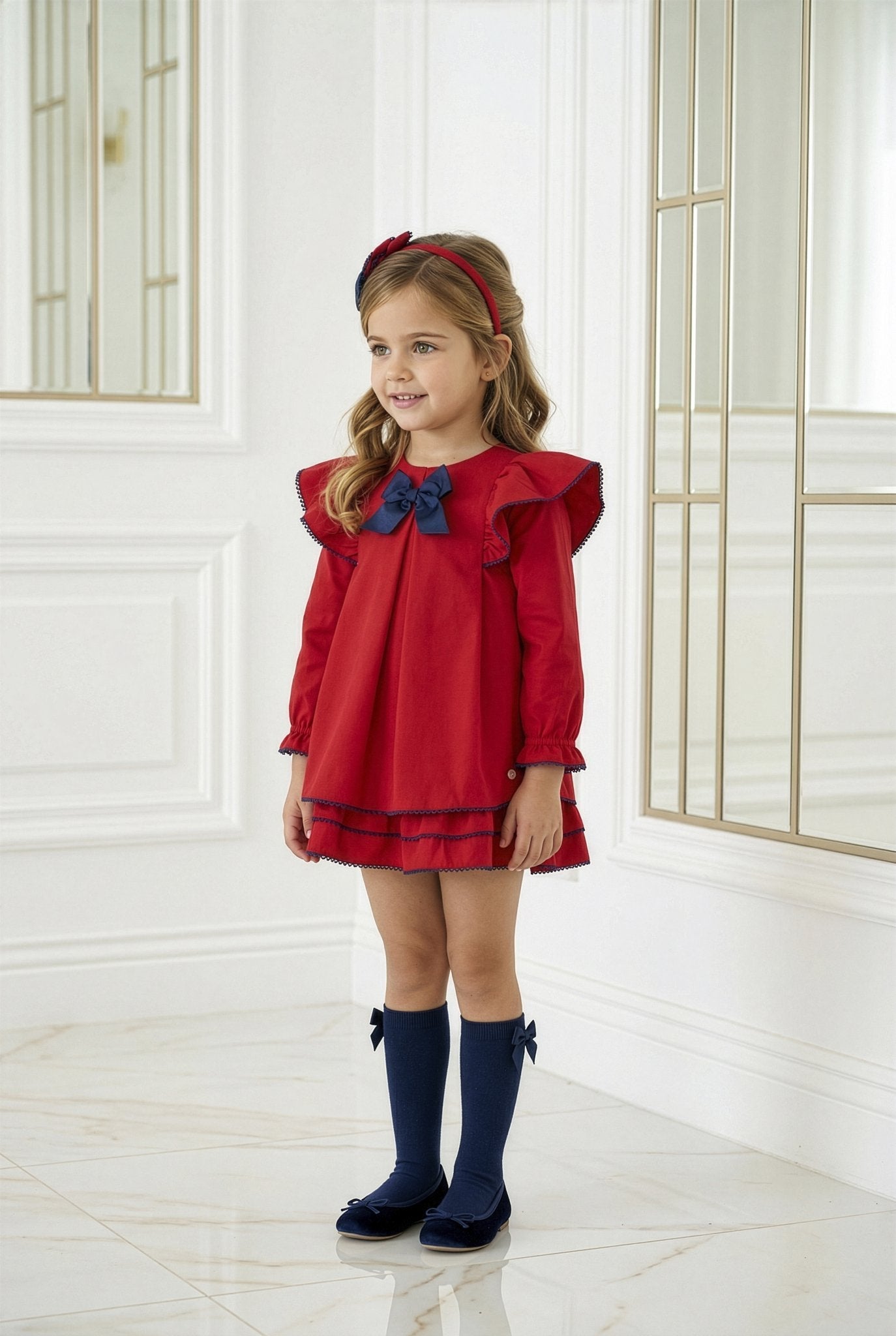 Miranda Girls Red & Navy Headpiece | AW26 PRE-ORDER