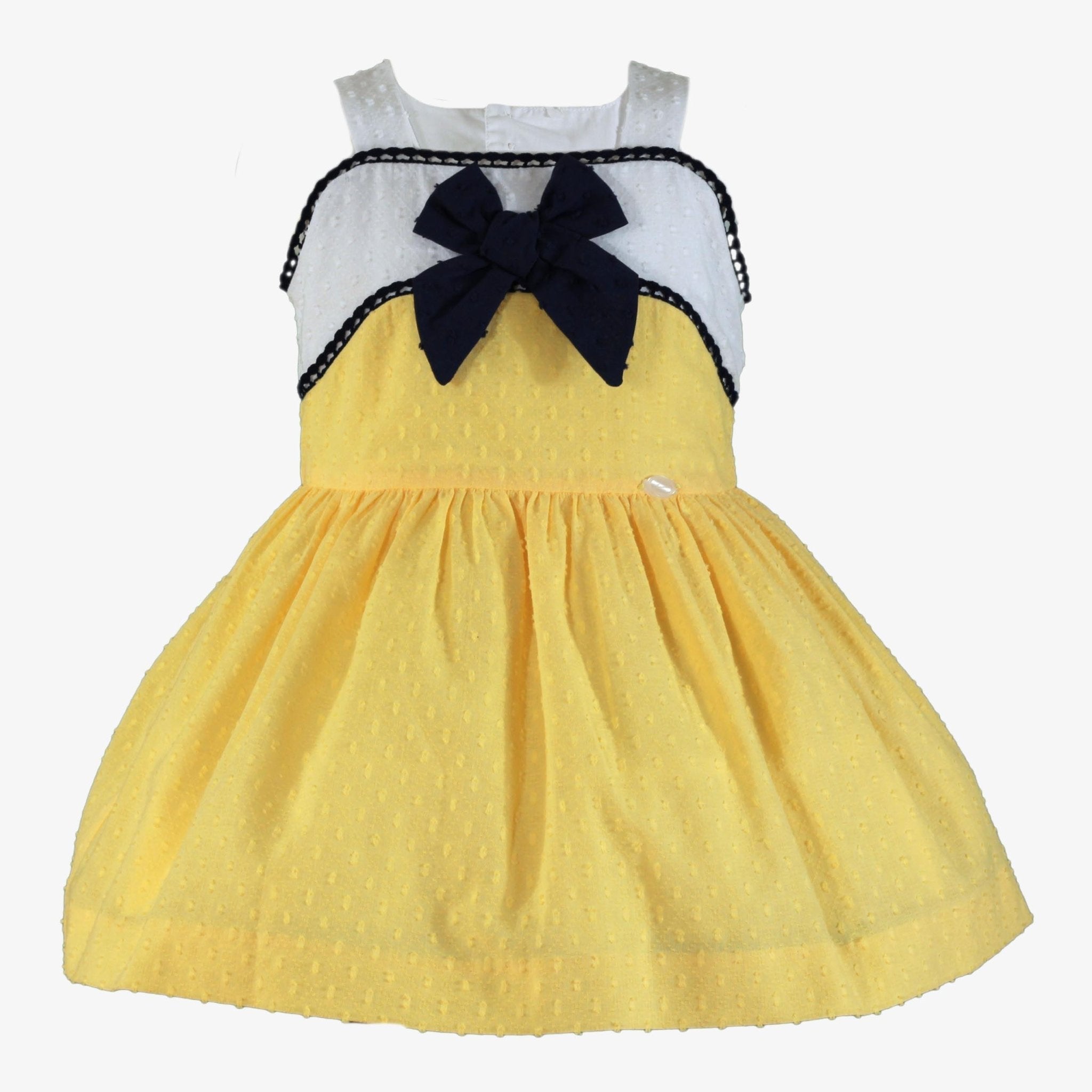 Miranda SS25 - Girl's Yellow, White & Navy Headpiece 141P - Mariposa Children's Boutique