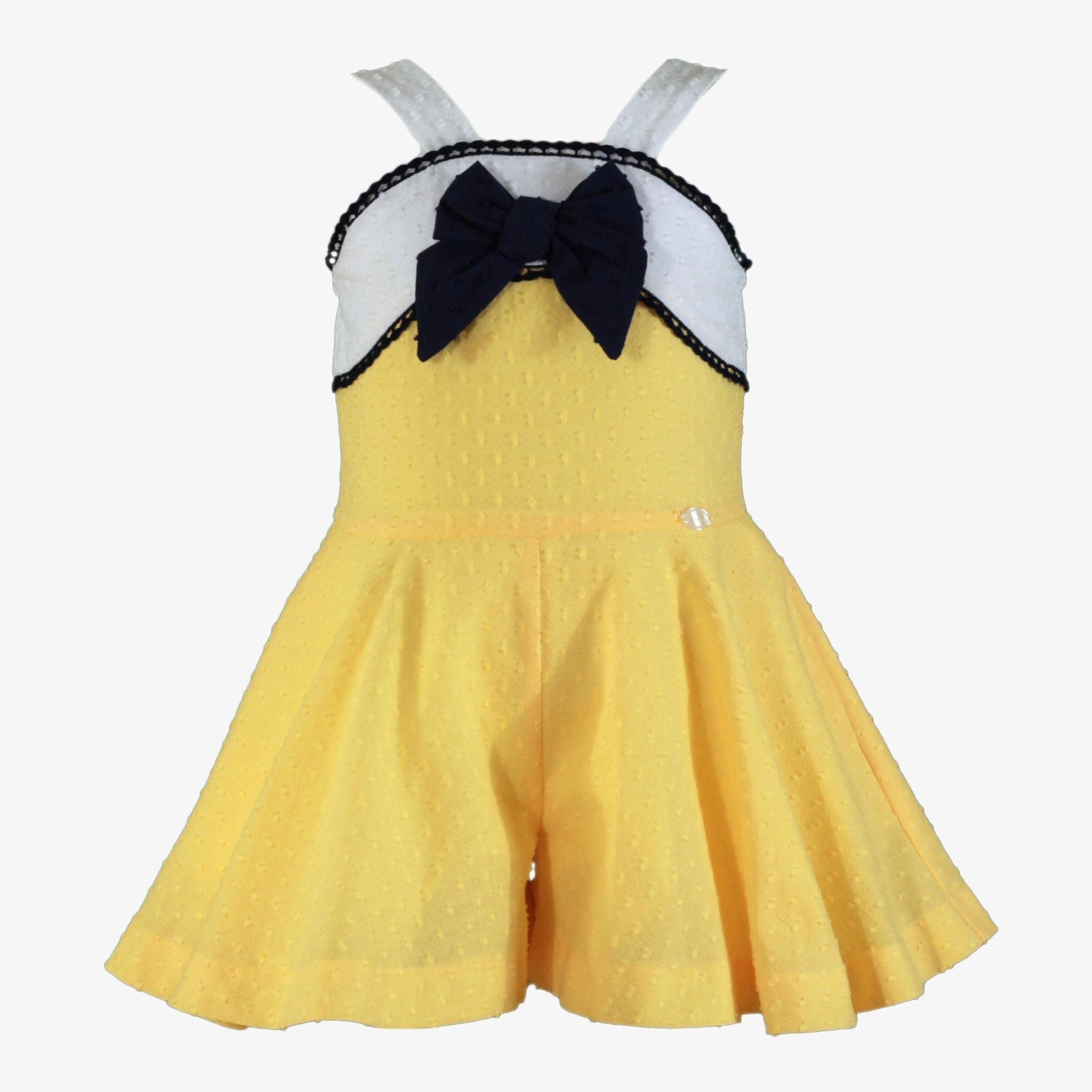 Miranda SS25 - Girl's Yellow, White & Navy Headpiece 141P - Mariposa Children's Boutique