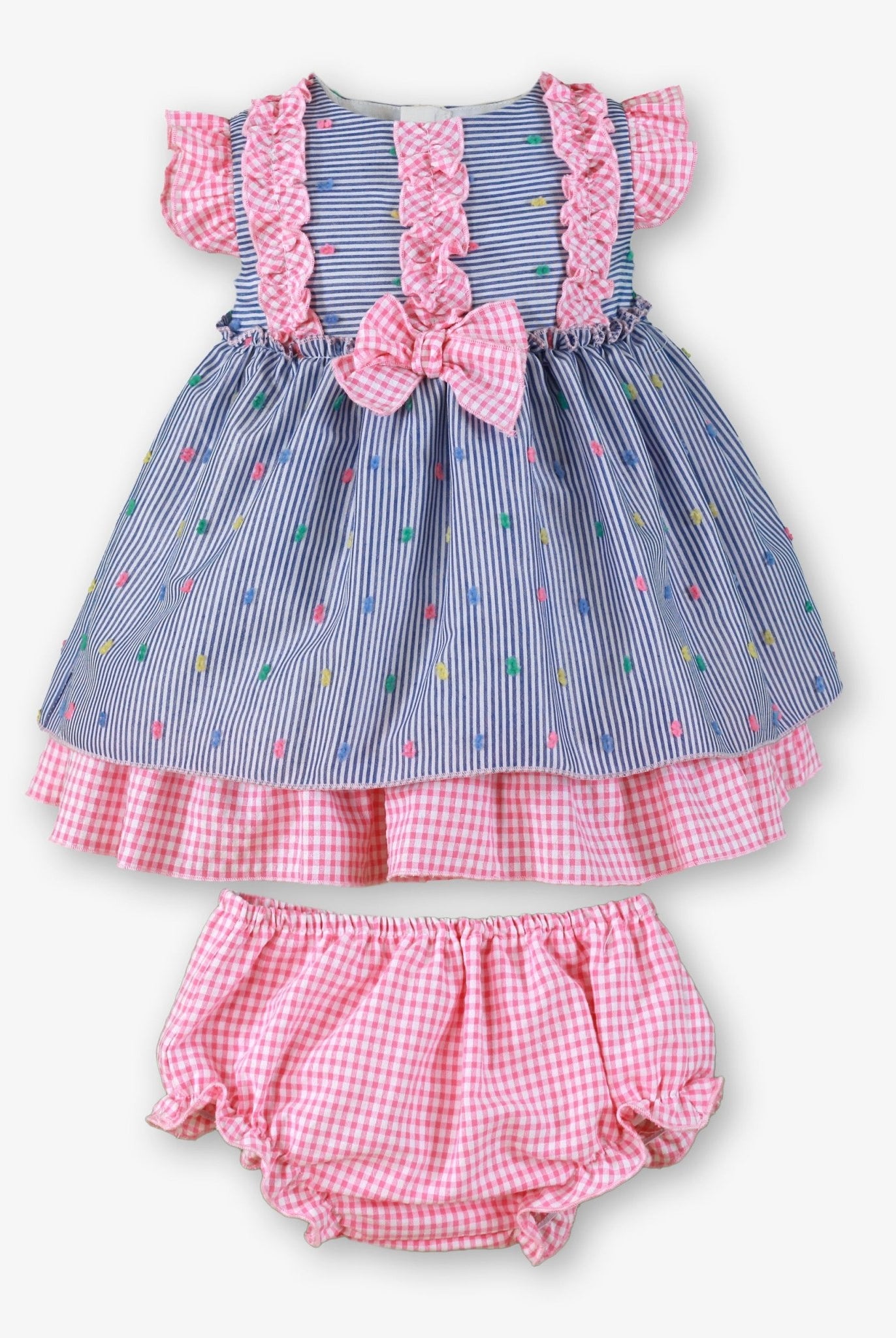 Miranda SS26 PRE - ORDER - Baby Girls Blue & Pink Dress