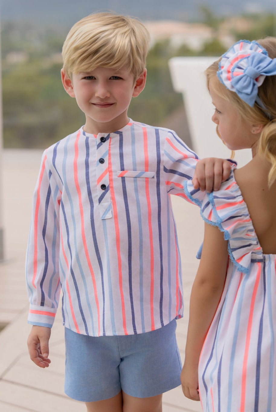 Miranda SS26 PRE - ORDER - Boys Multi Coloured Shirt and Shorts Set