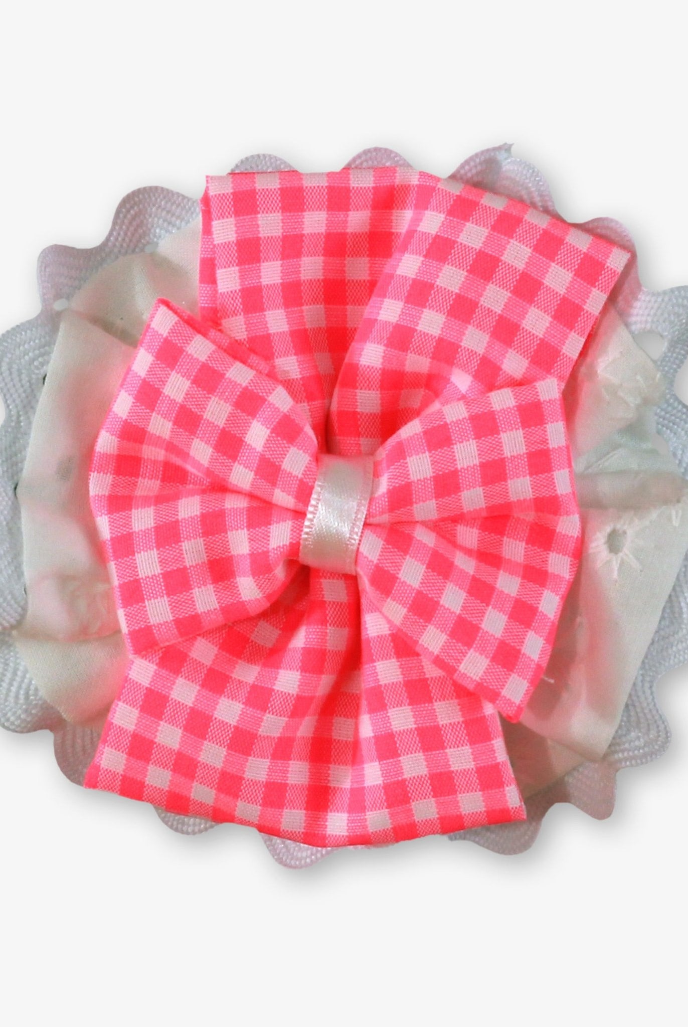 Miranda SS26 PRE - ORDER - Girls White & Neon Pink Headpiece