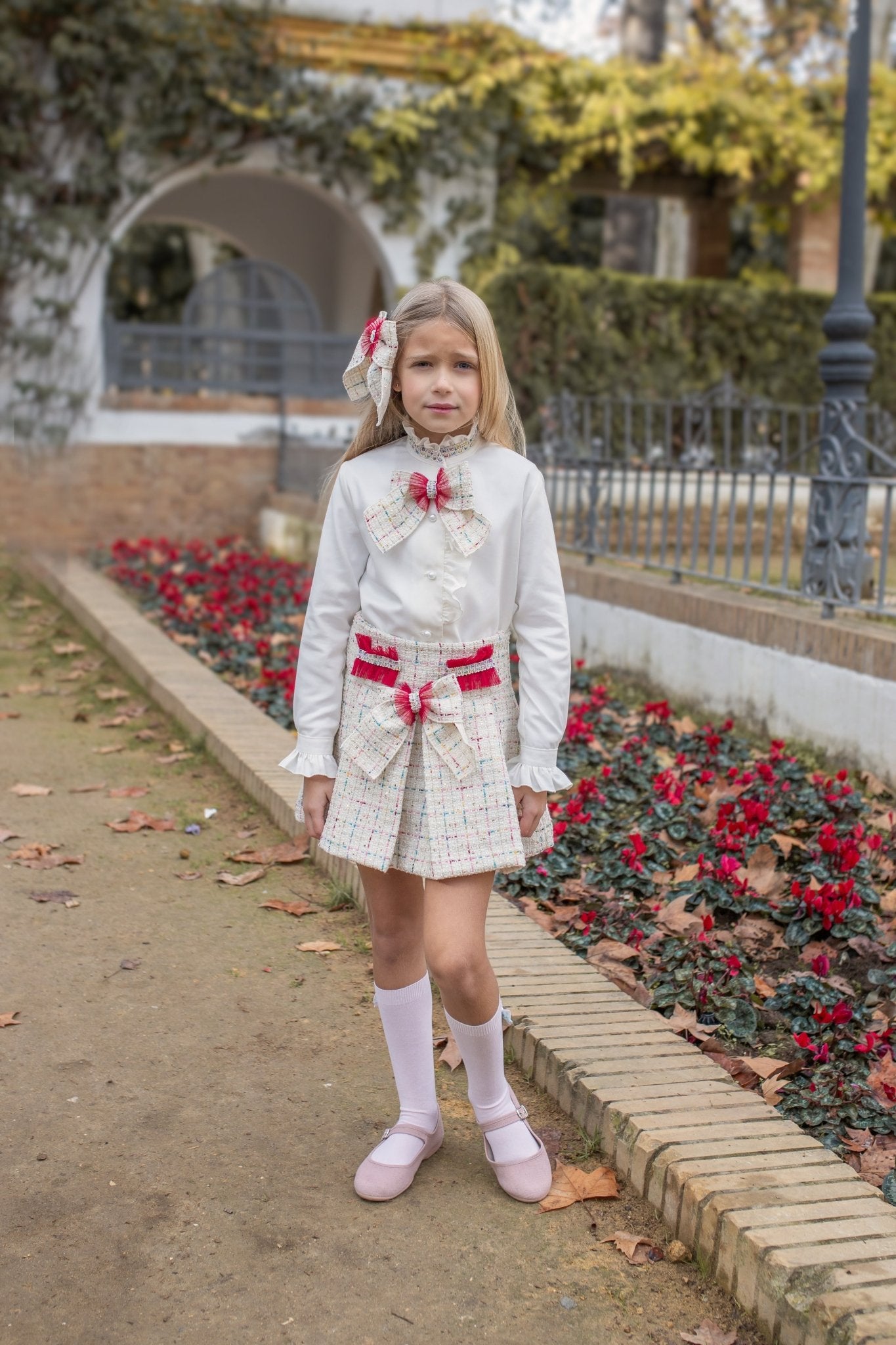 Naxos AW25 Girls Burgundy Twll Skirt Set