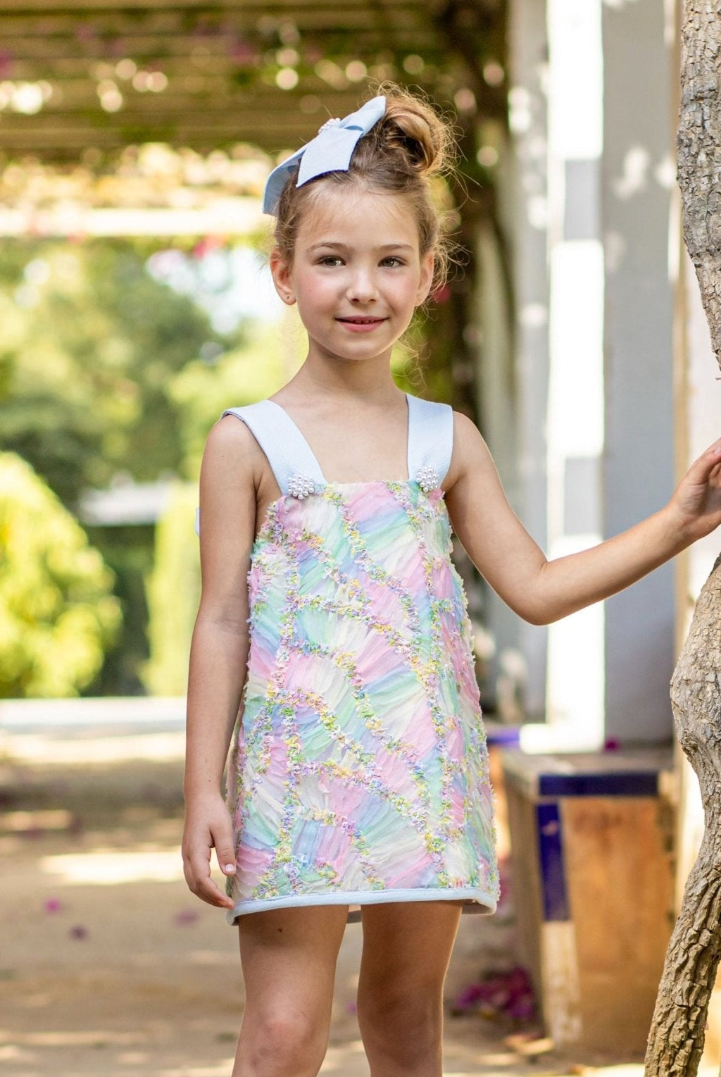 Naxos SS25 - Girl's Multi Coloured Tulle Dress 7537 - Mariposa Children's Boutique