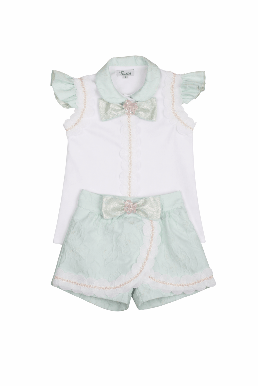 Naxos SS26 - Girls Mint Skirt and Blouse Set