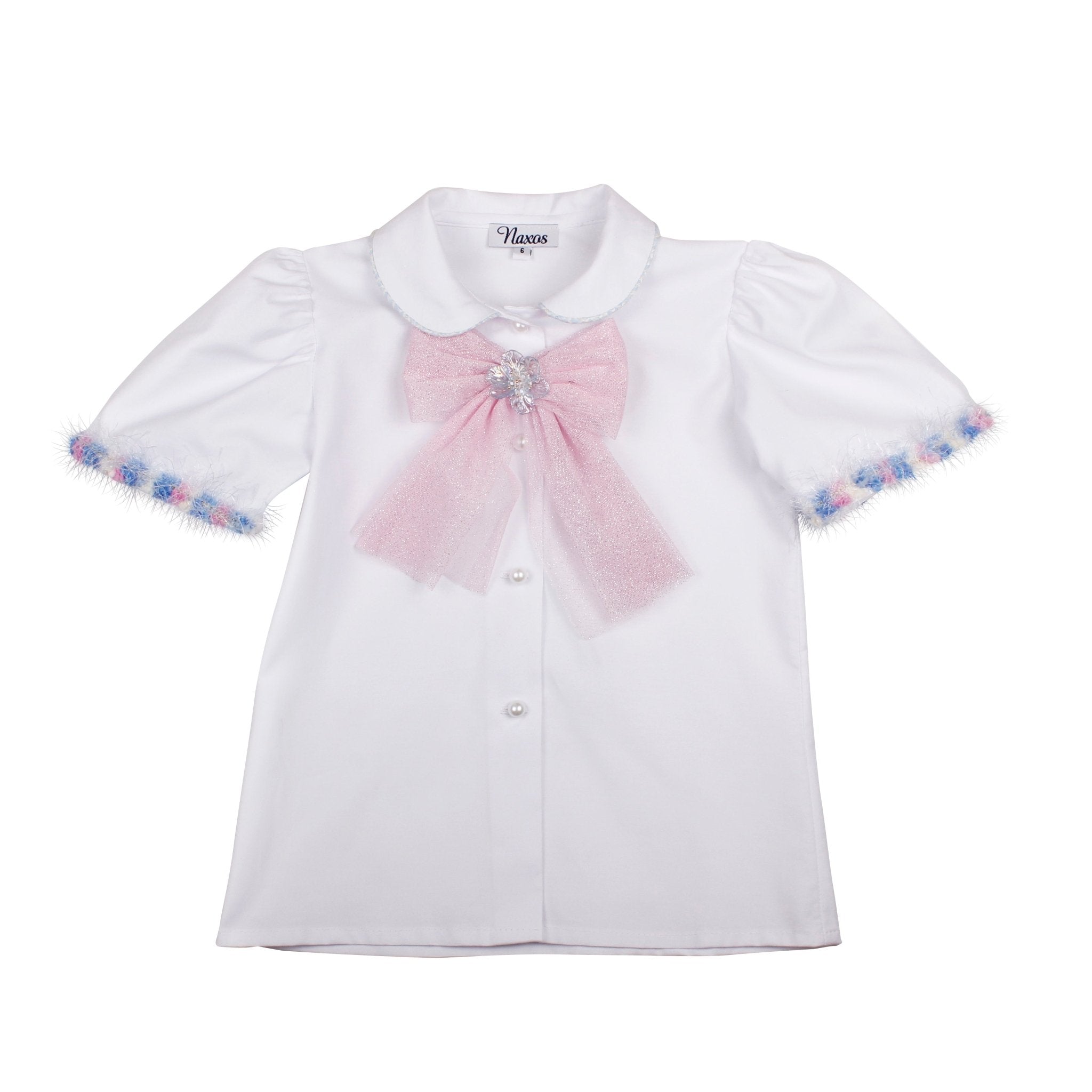 Naxos SS26 - Girls Pastel Tweed Skirt and Blouse Set