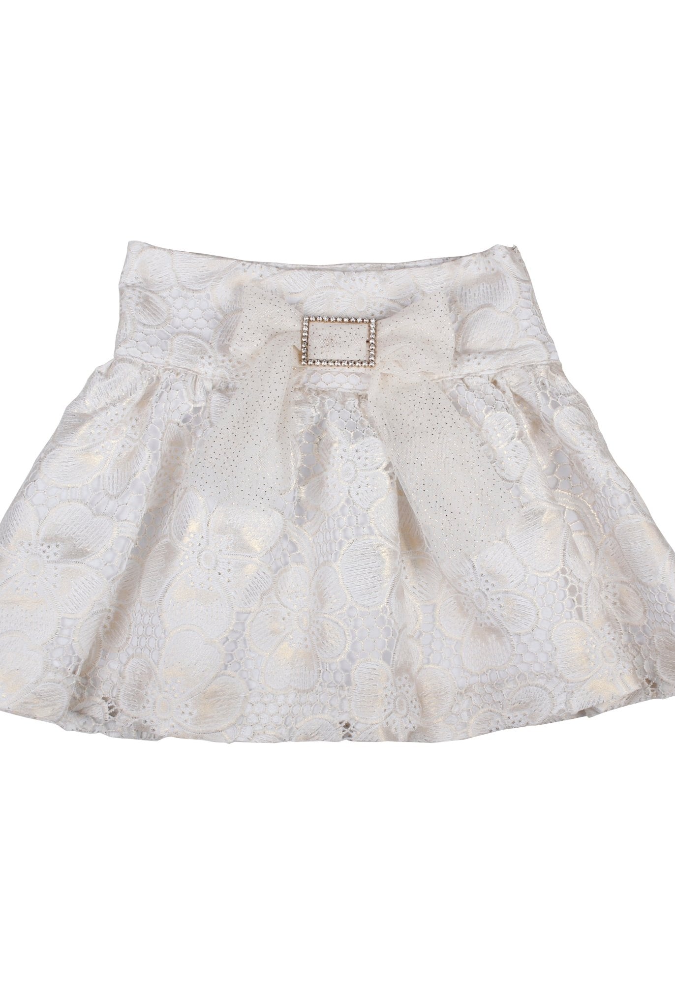 Naxos SS26 - Girls White and Gold Embroidered Skirt and Blouse Set