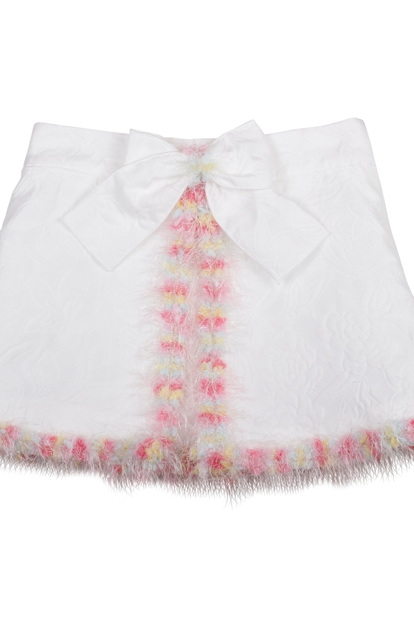 Naxos SS26 - Girls White Jacquard & Multicolour Skirt and Blouse Set