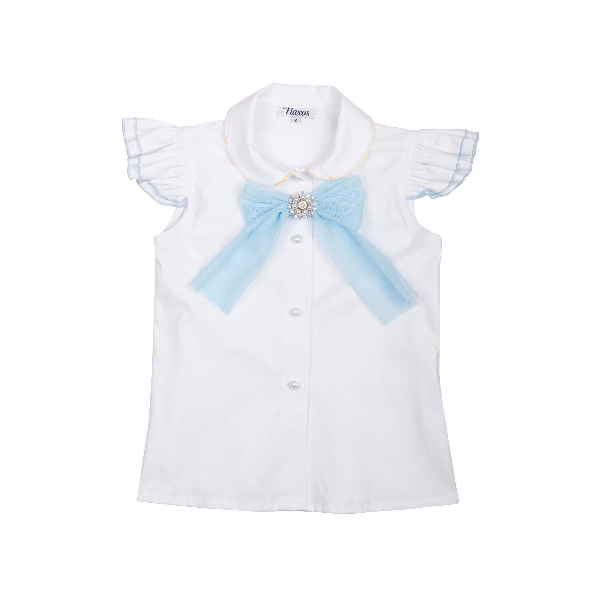 Naxos SS26 - Girls Yellow & Blue Tulle Design Skirt & Blouse Set