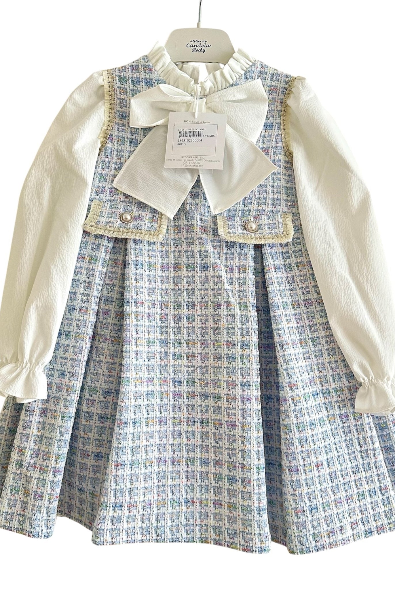 Rochy AW25 - Girl's Chanel Blue & Multi Colour Tweed Dress