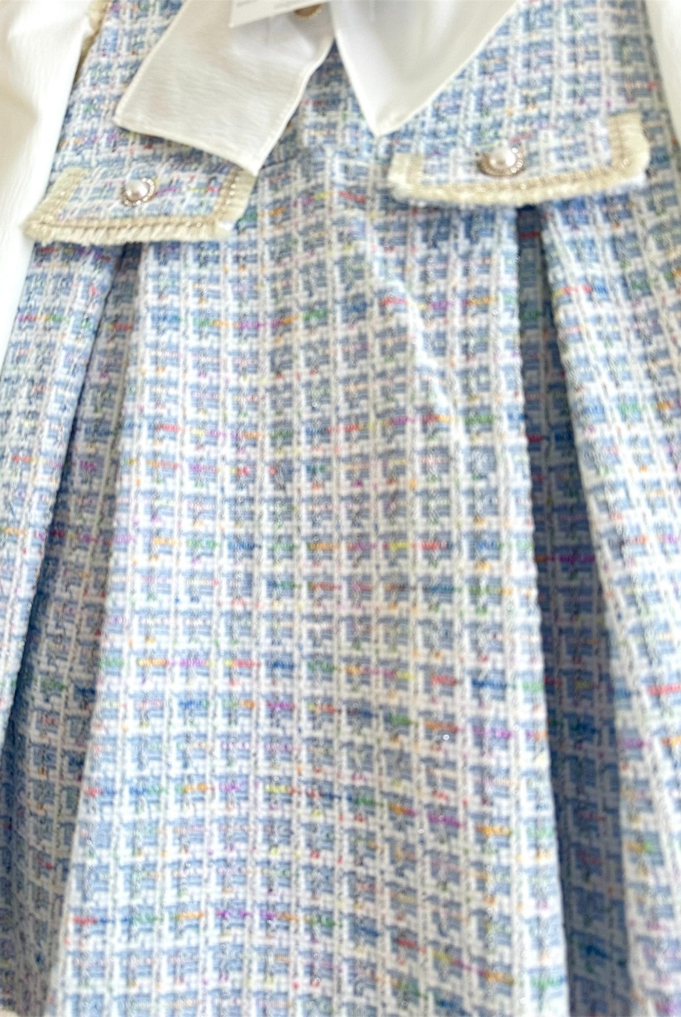 Rochy AW25 - Girl's Chanel Blue & Multi Colour Tweed Dress
