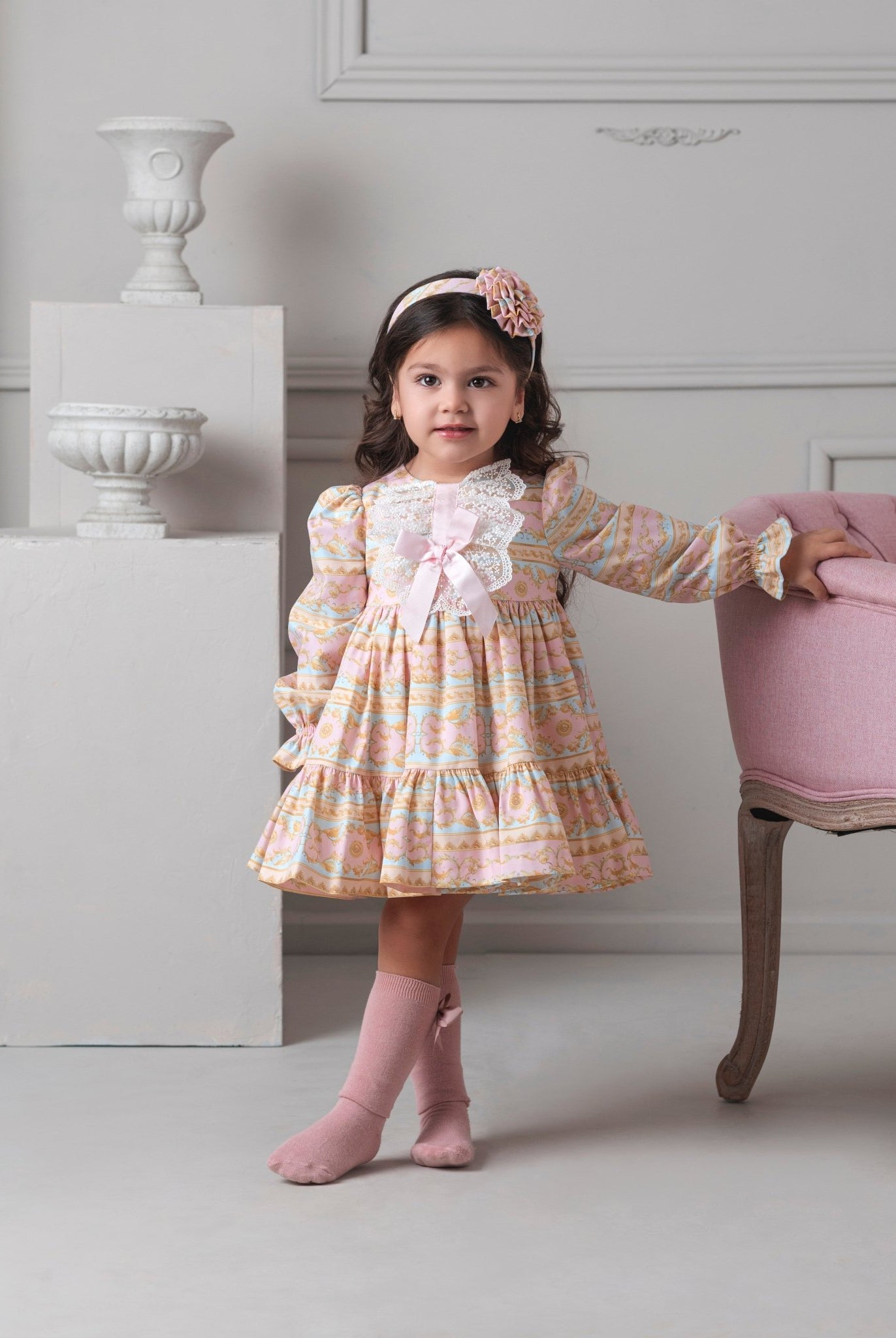 Rochy AW25 - Girl's Rococo Pastel Multi Coloured Dress