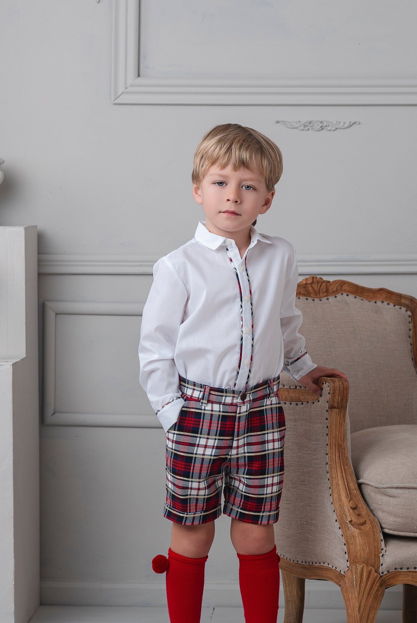 New for AW25 by Rochy Boys Tartan Print Shorts & Matching Shirt Set