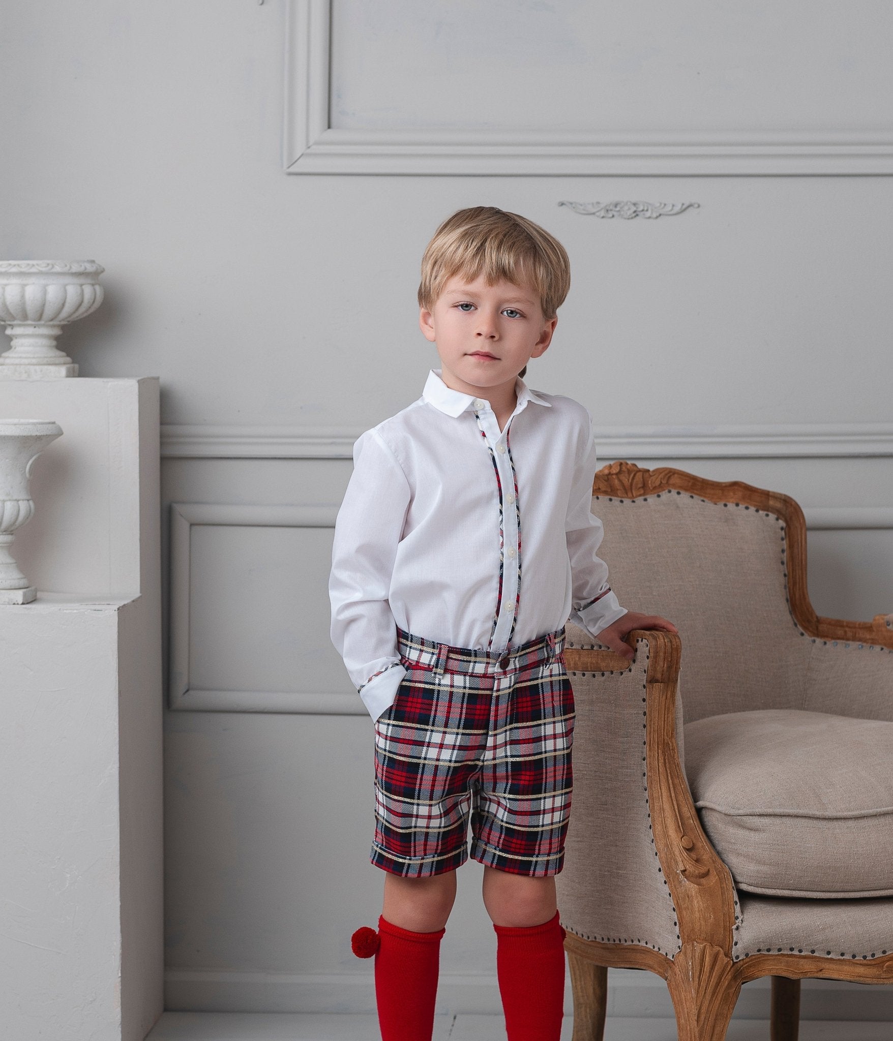 New for AW25 by Rochy Boys Tartan Print Shorts & Matching Shirt Set