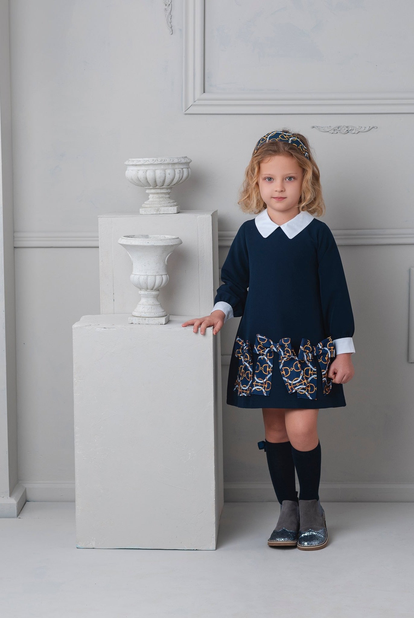 Rochy Vintage Chains Navy Dress for AW25