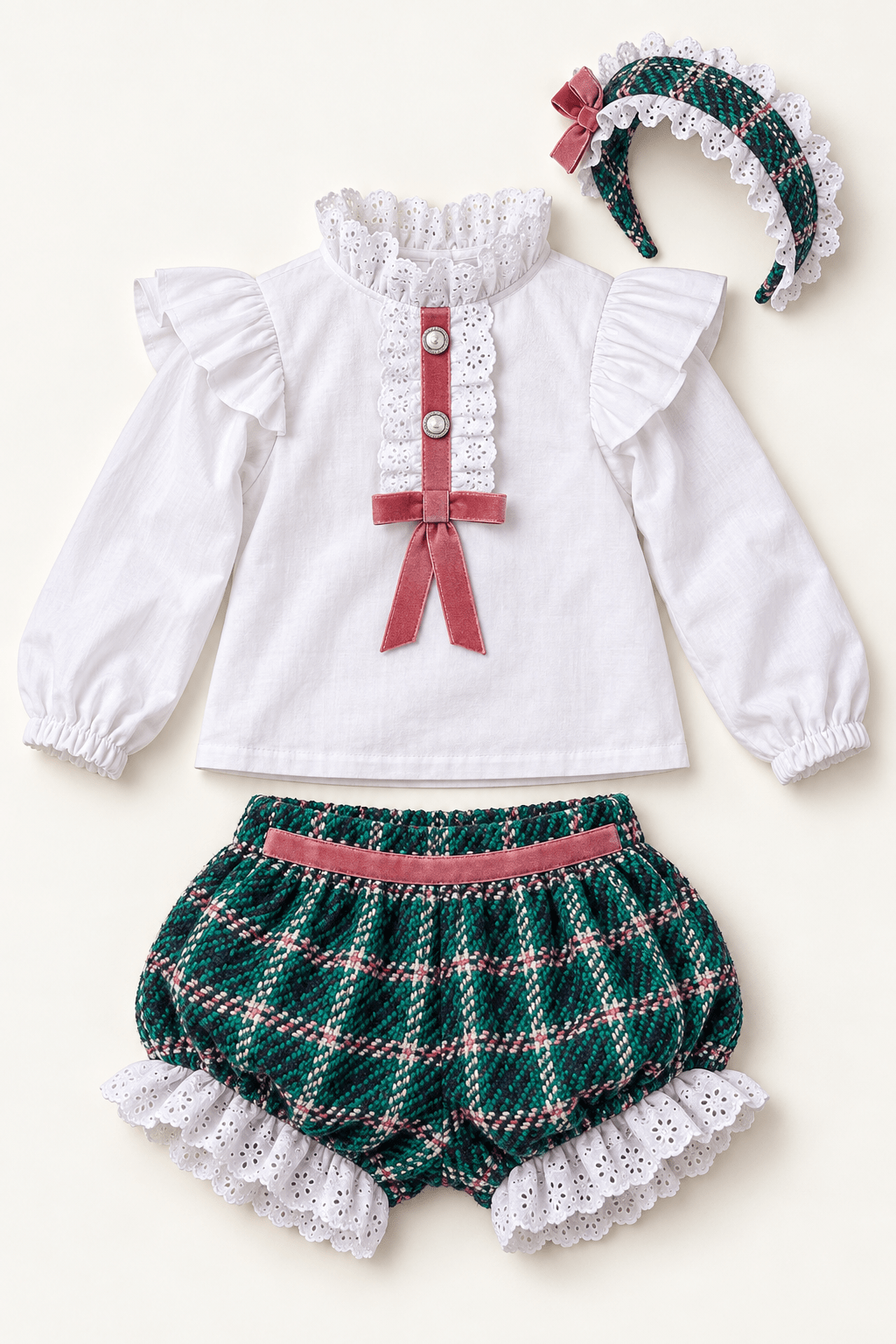 Rochy Baby Girls Green Tweed London Collection | AW26