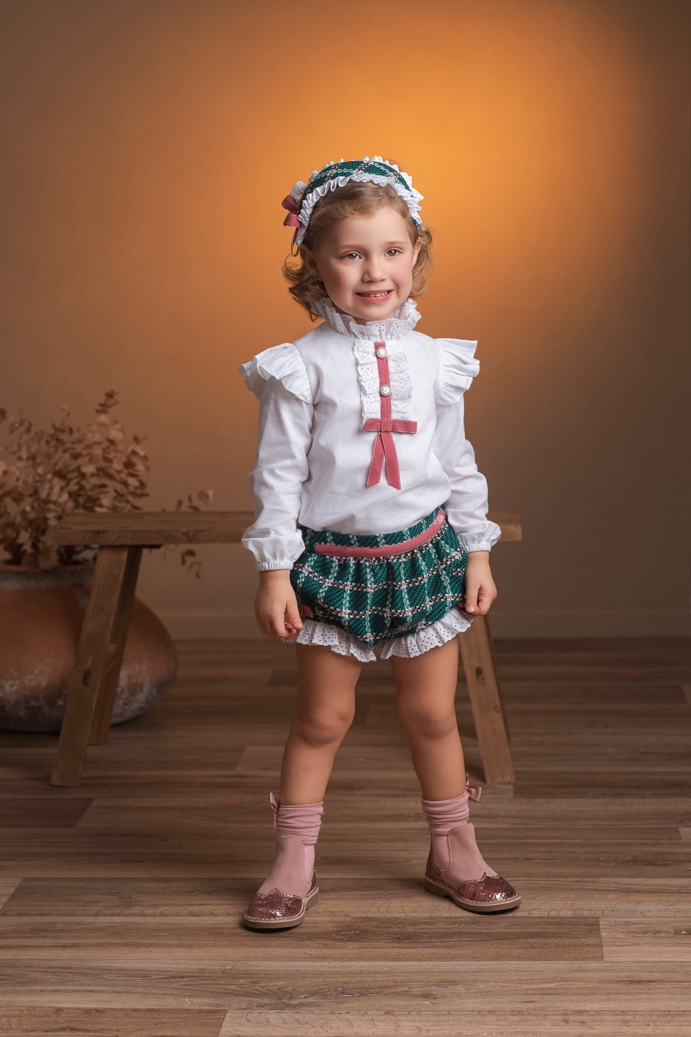 Rochy Baby Girls Green Tweed London Collection | AW26 PRE-ORDER
