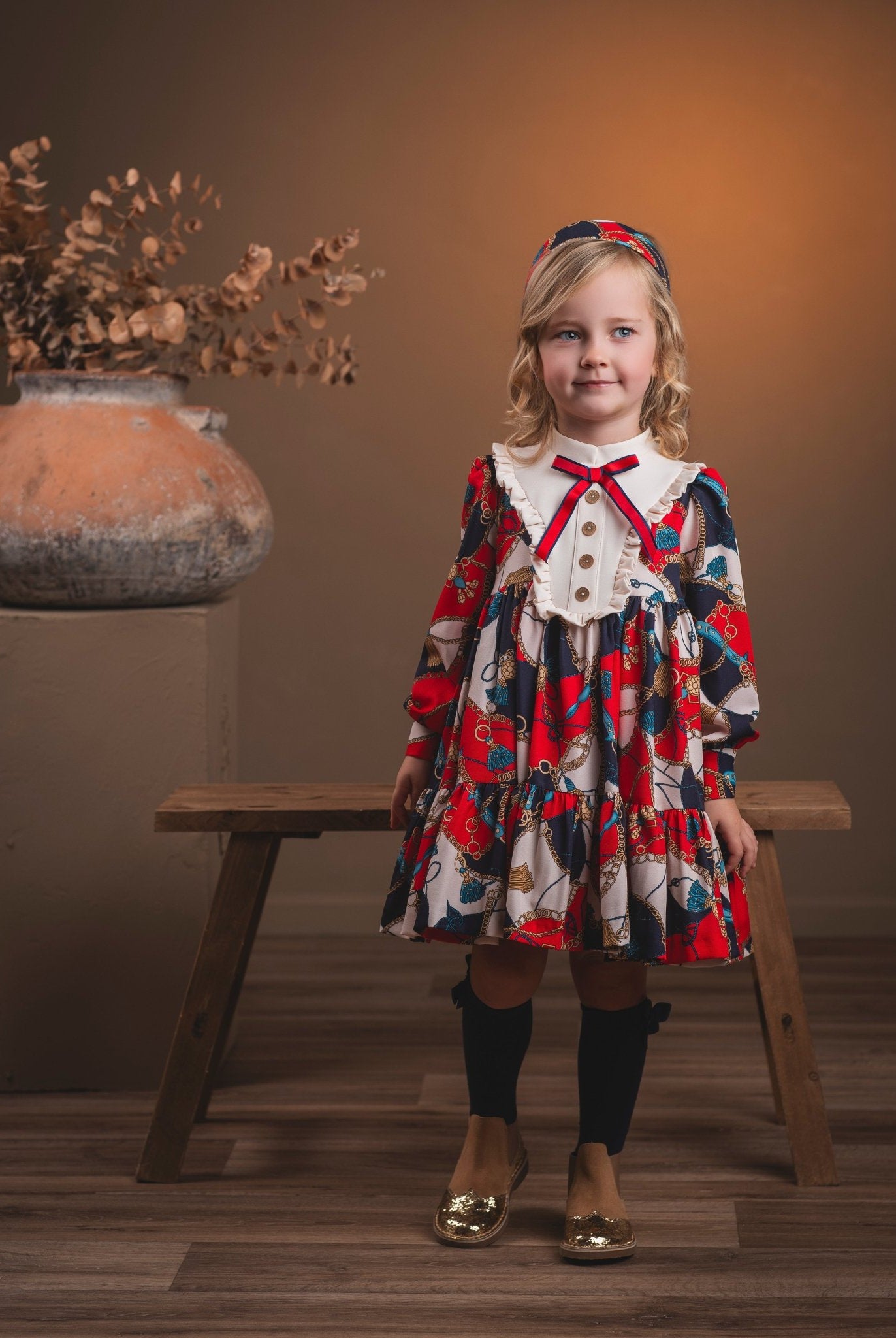 Rochy Girls Gold Collection Red Print Dress | AW26 PRE-ORDER