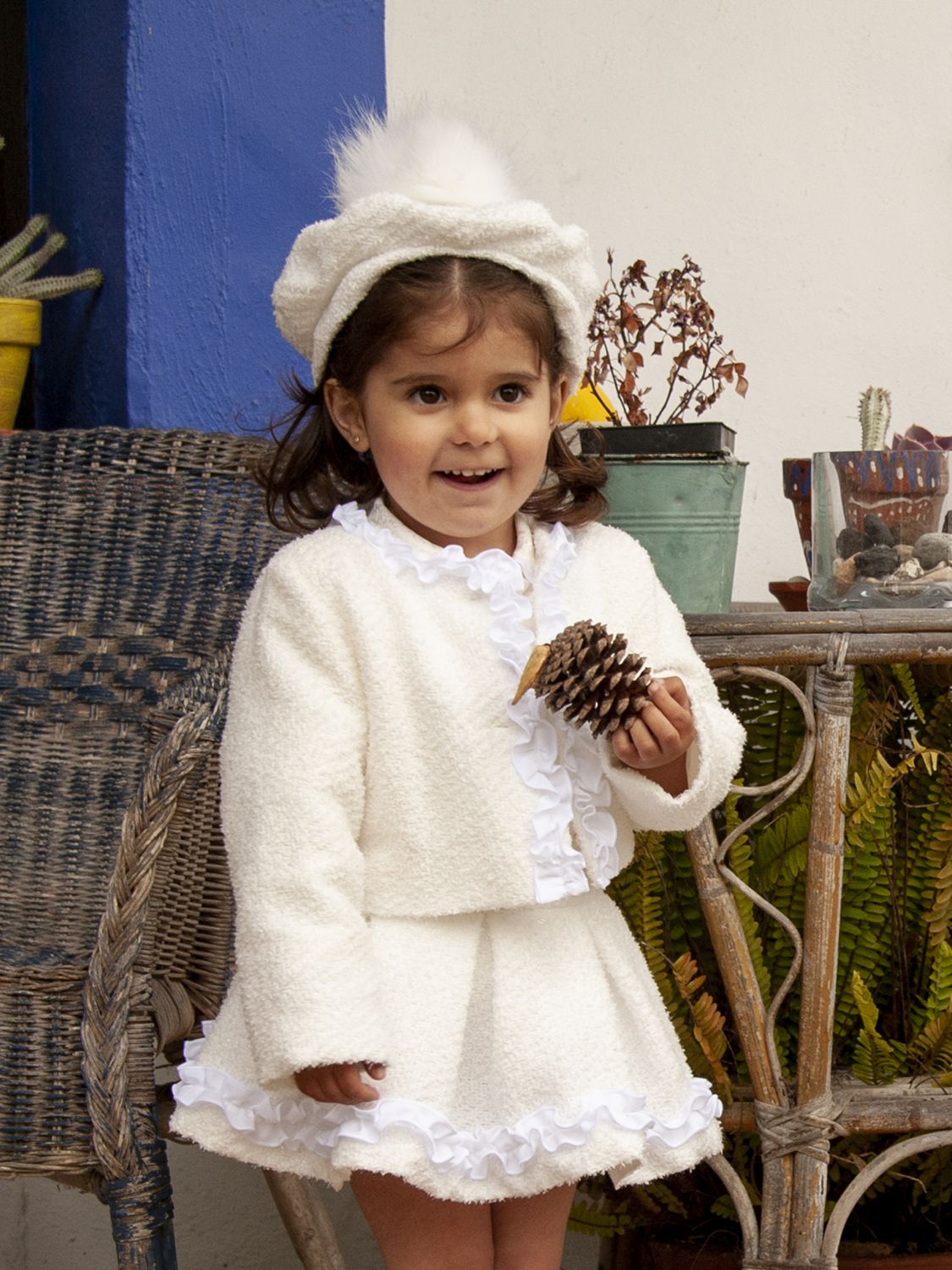 Sonata AW25 - Girls Cream Chanel Skirt & Blouse Outfit