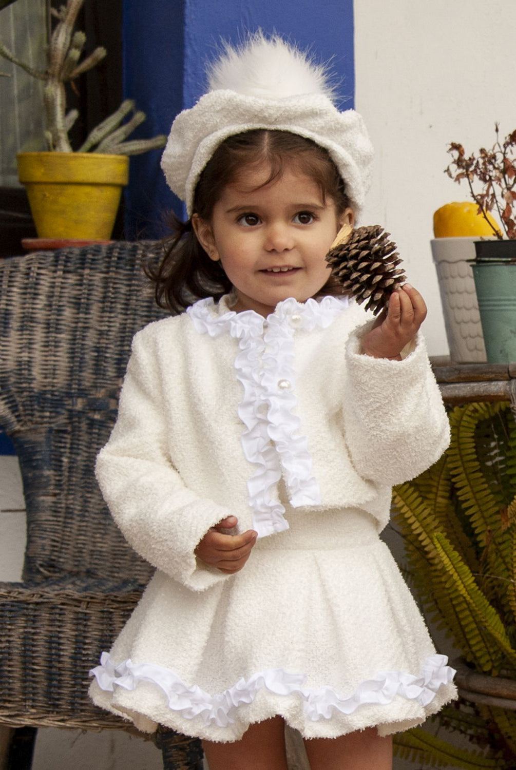 Sonata AW25 - Girls Cream Chanel Skirt & Blouse Outfit