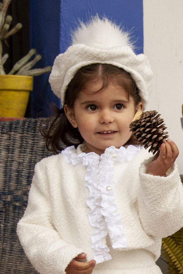 Sonata AW25 PRE - ORDER - Girls Cream Skirt, Jacket and Hat 8yrs