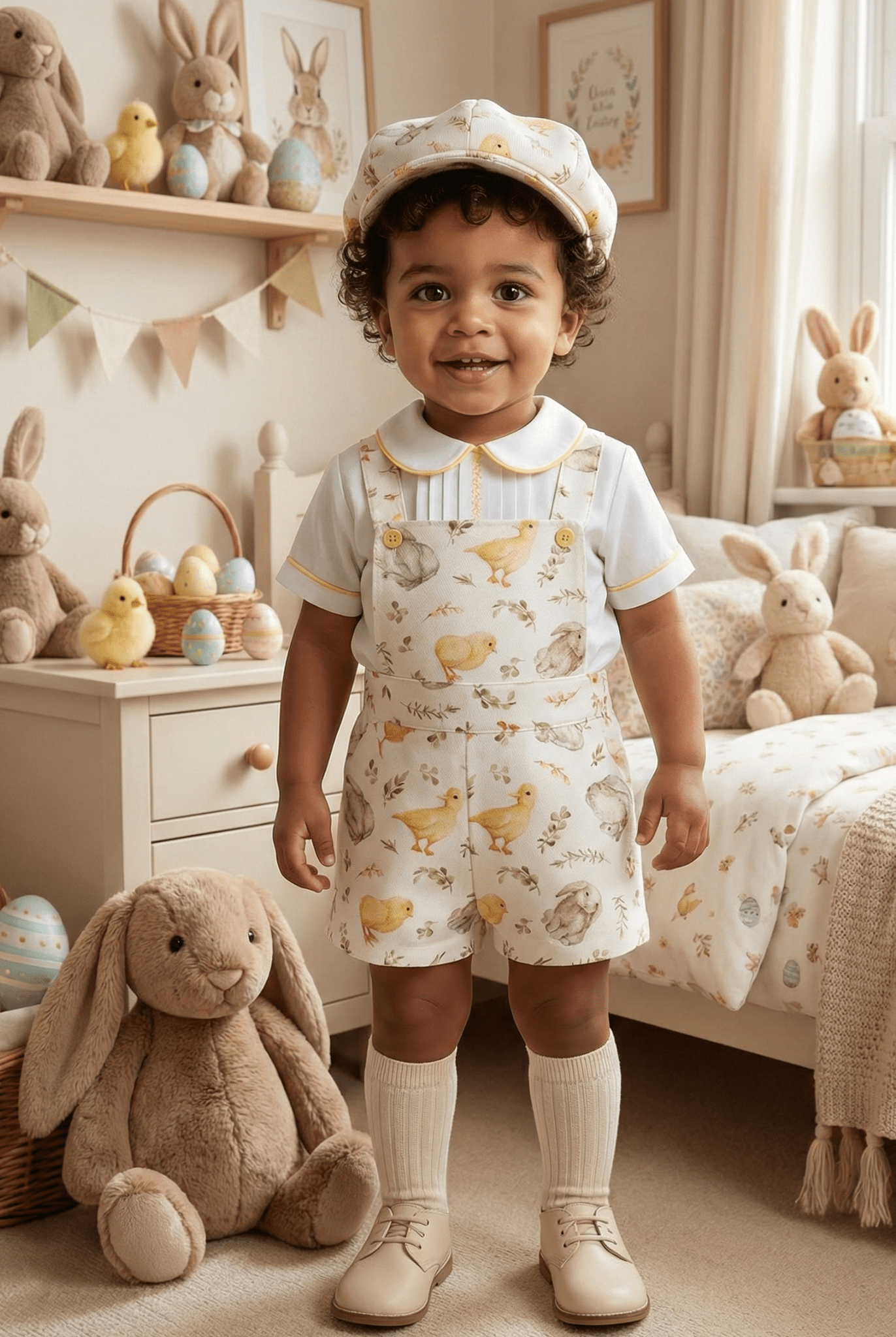 Sonata EASTER Made to Order - Baby Boys Easter Print Dungaree Outfit