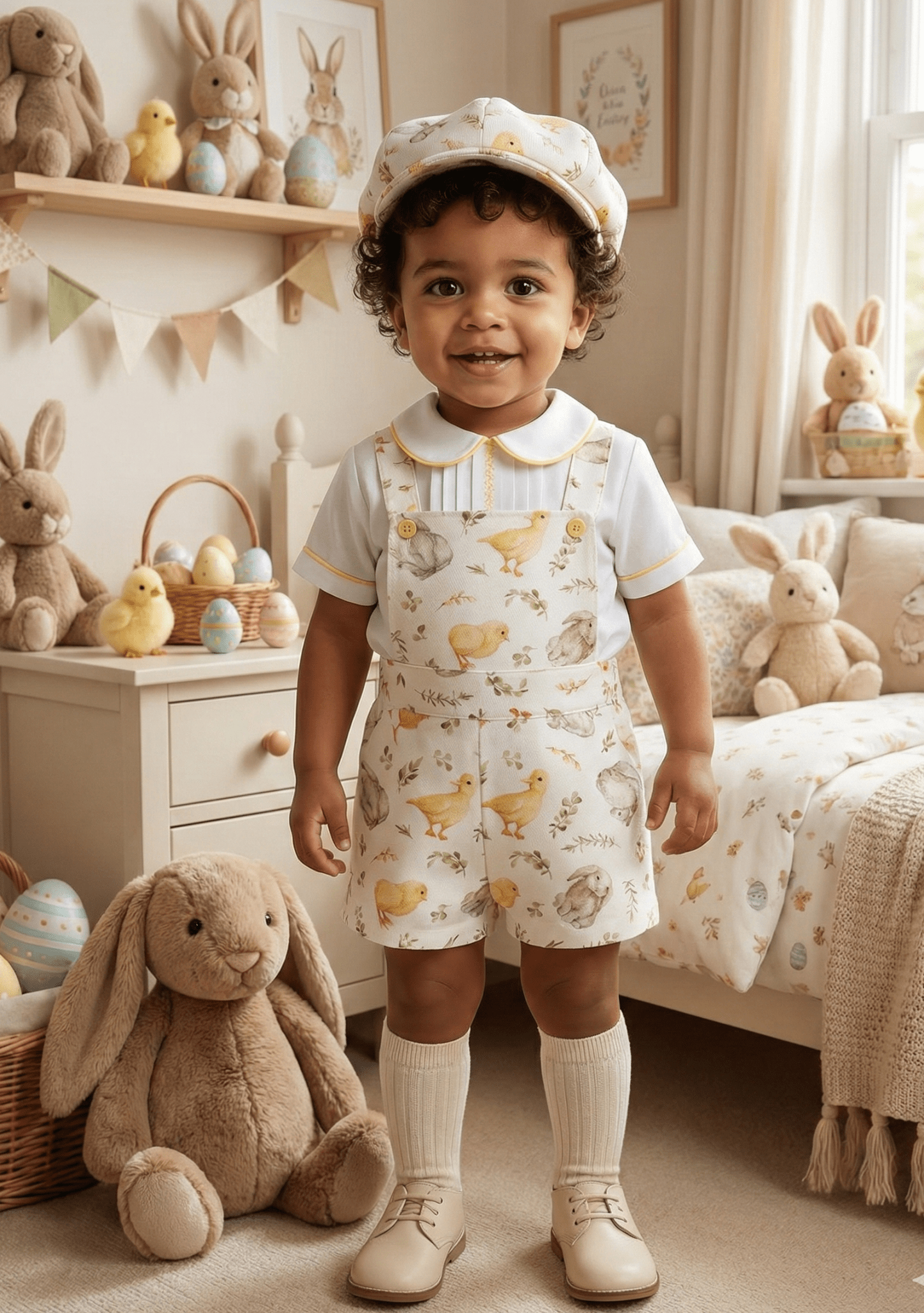 Sonata EASTER Made to Order - Baby Boys Easter Print Dungaree Outfit