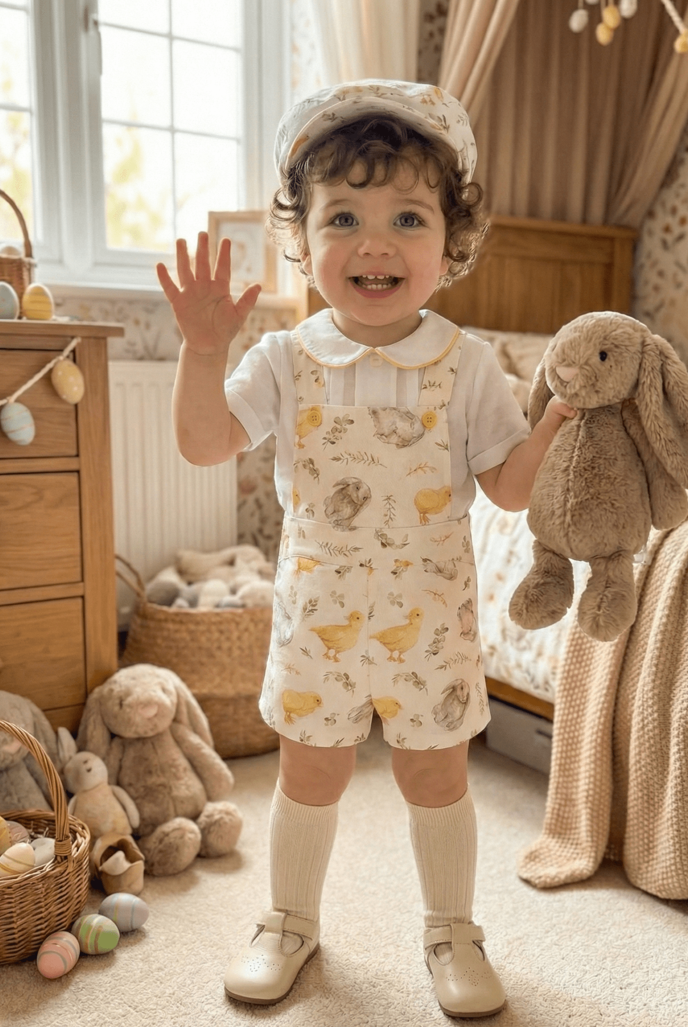 Sonata EASTER Made to Order - Baby Boys Easter Print Dungaree Outfit