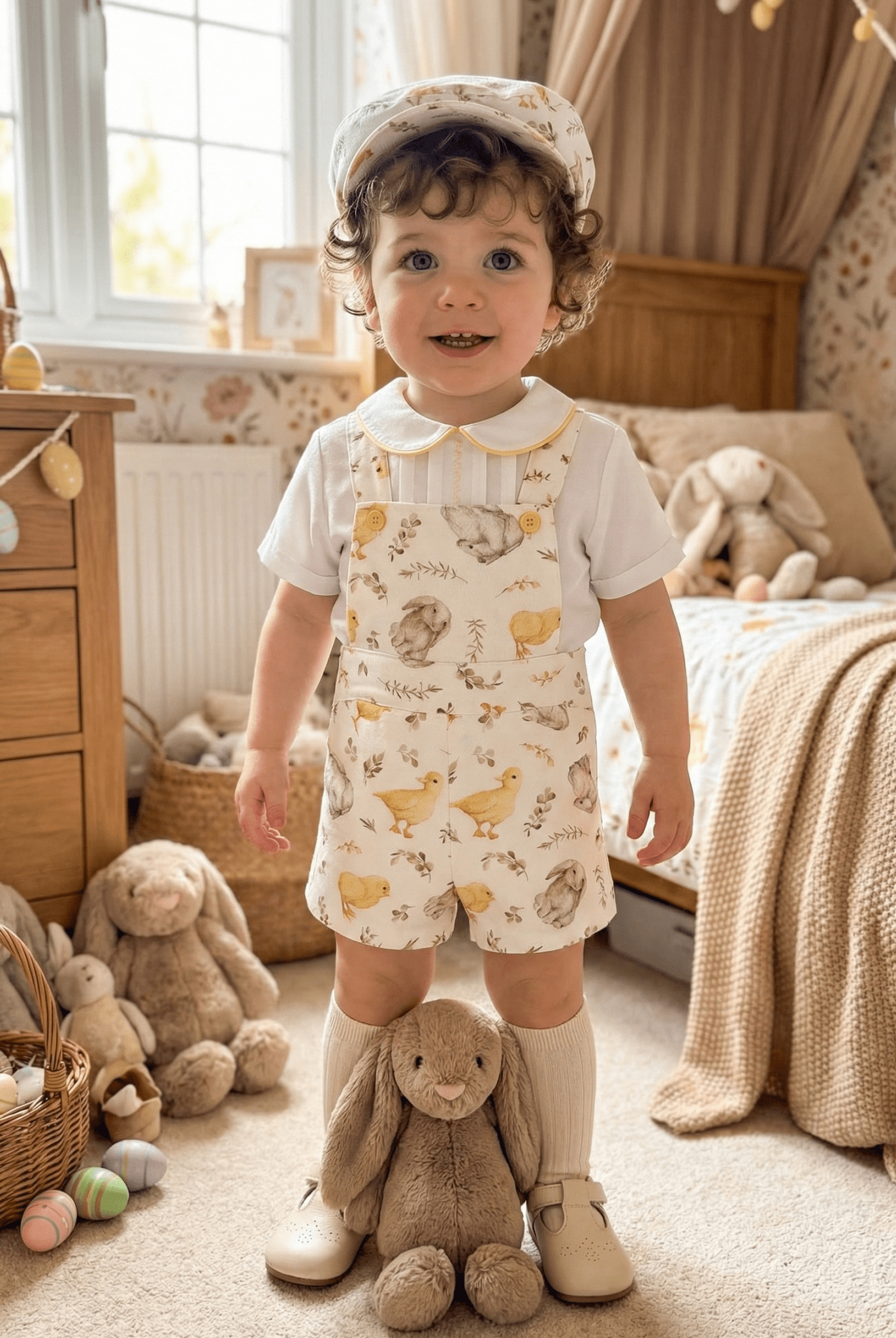 Sonata EASTER Made to Order - Baby Boys Easter Print Dungaree Outfit