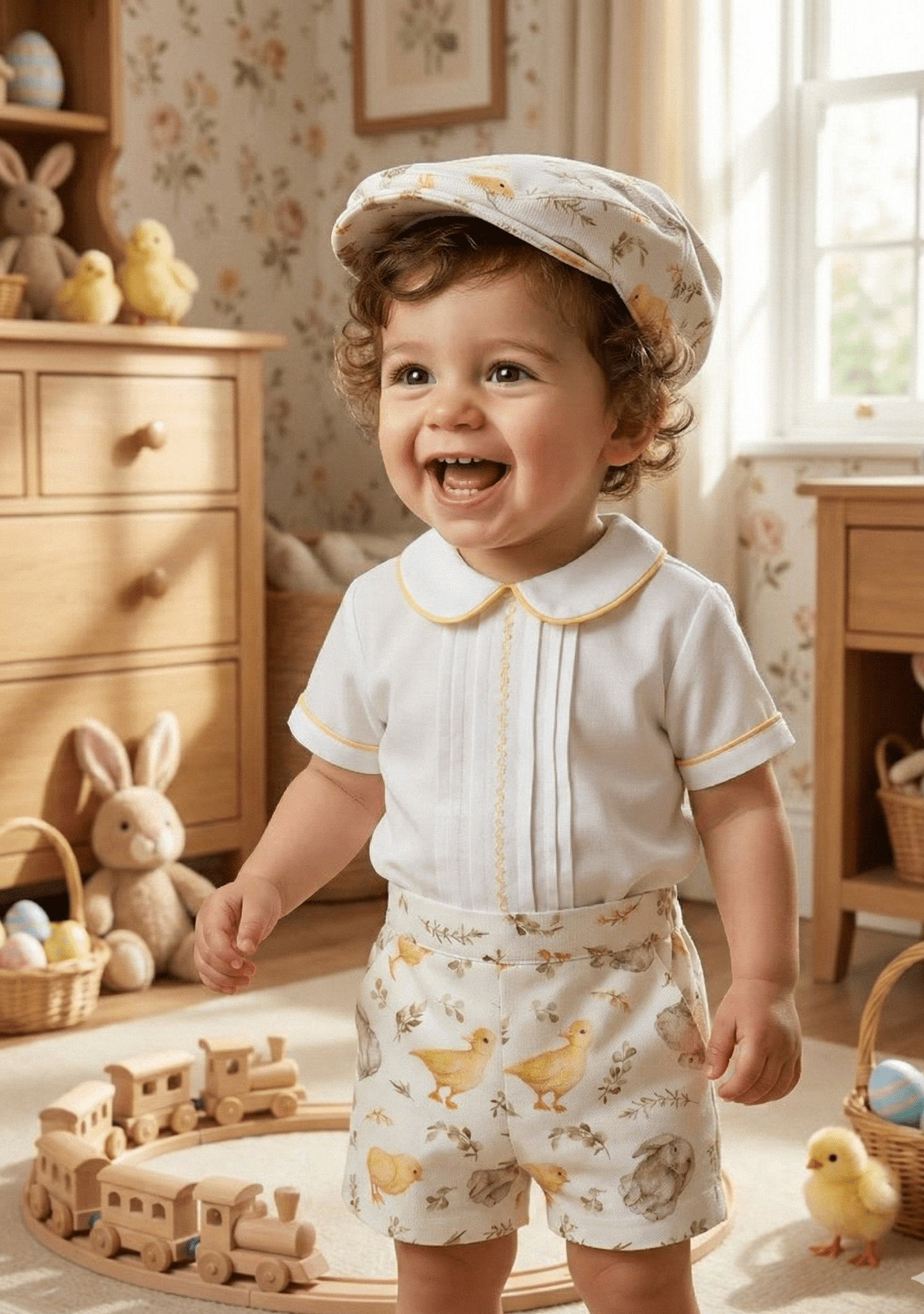 Sonata EASTER Made to Order - Baby Boys Easter Print Shorts & Shirt Set