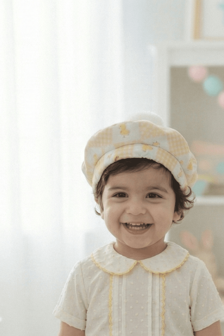 Sonata EASTER Made to Order - Boys Yellow Chick Beret Pom Pom Hat