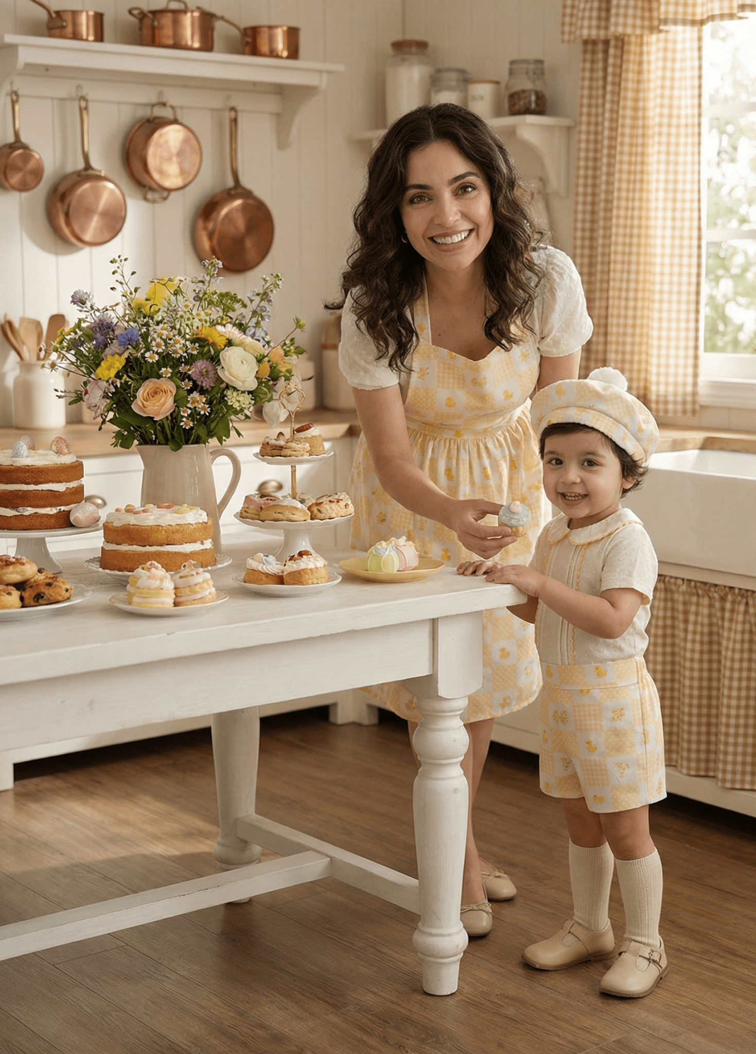 Sonata EASTER Made to Order - Boys Yellow Chick Beret Pom Pom Hat