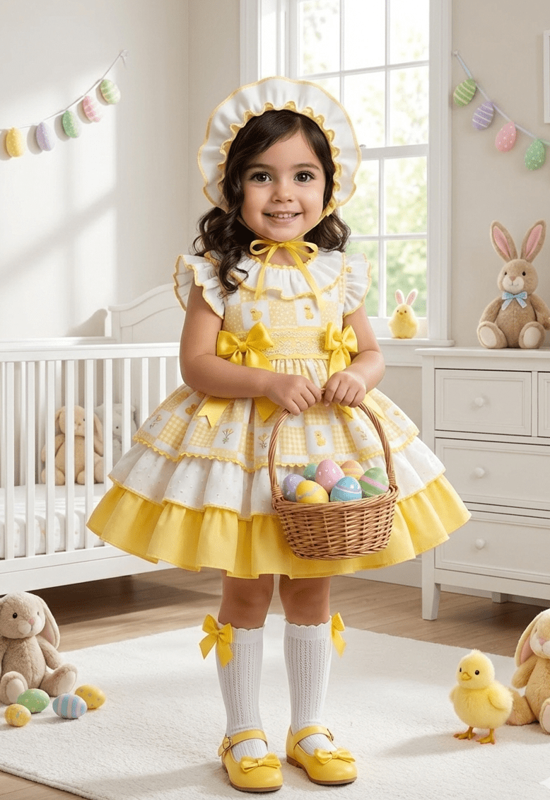 Sonata EASTER Made to Order - Girls Yellow Chick Puffball Dress