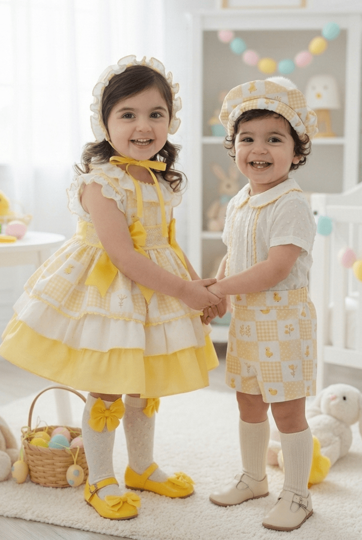 Sonata EASTER Made to Order - Girls Yellow Chick Puffball Dress