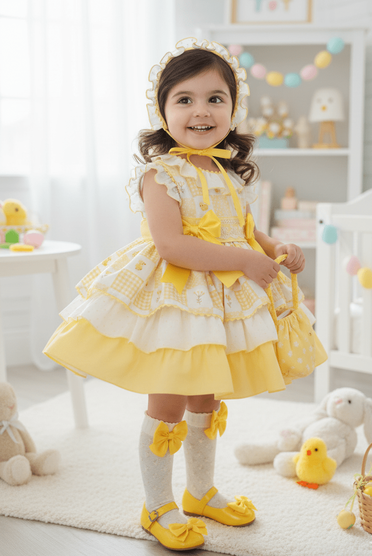 Sonata EASTER Made to Order - Girls Yellow Chick Puffball Dress