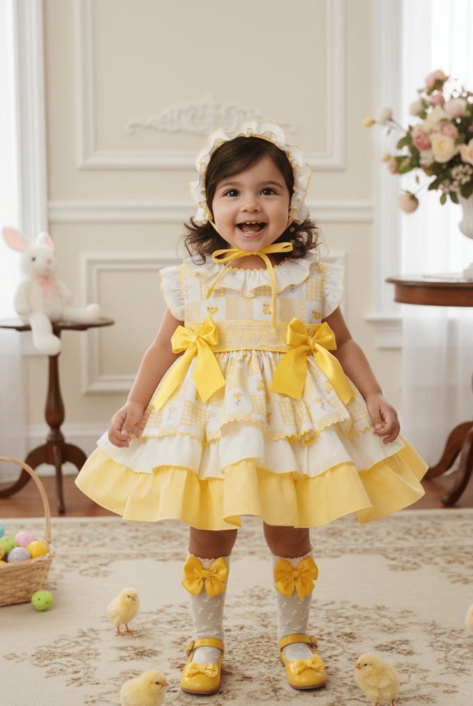 Sonata EASTER Made to Order - Girls Yellow Chick Puffball Dress