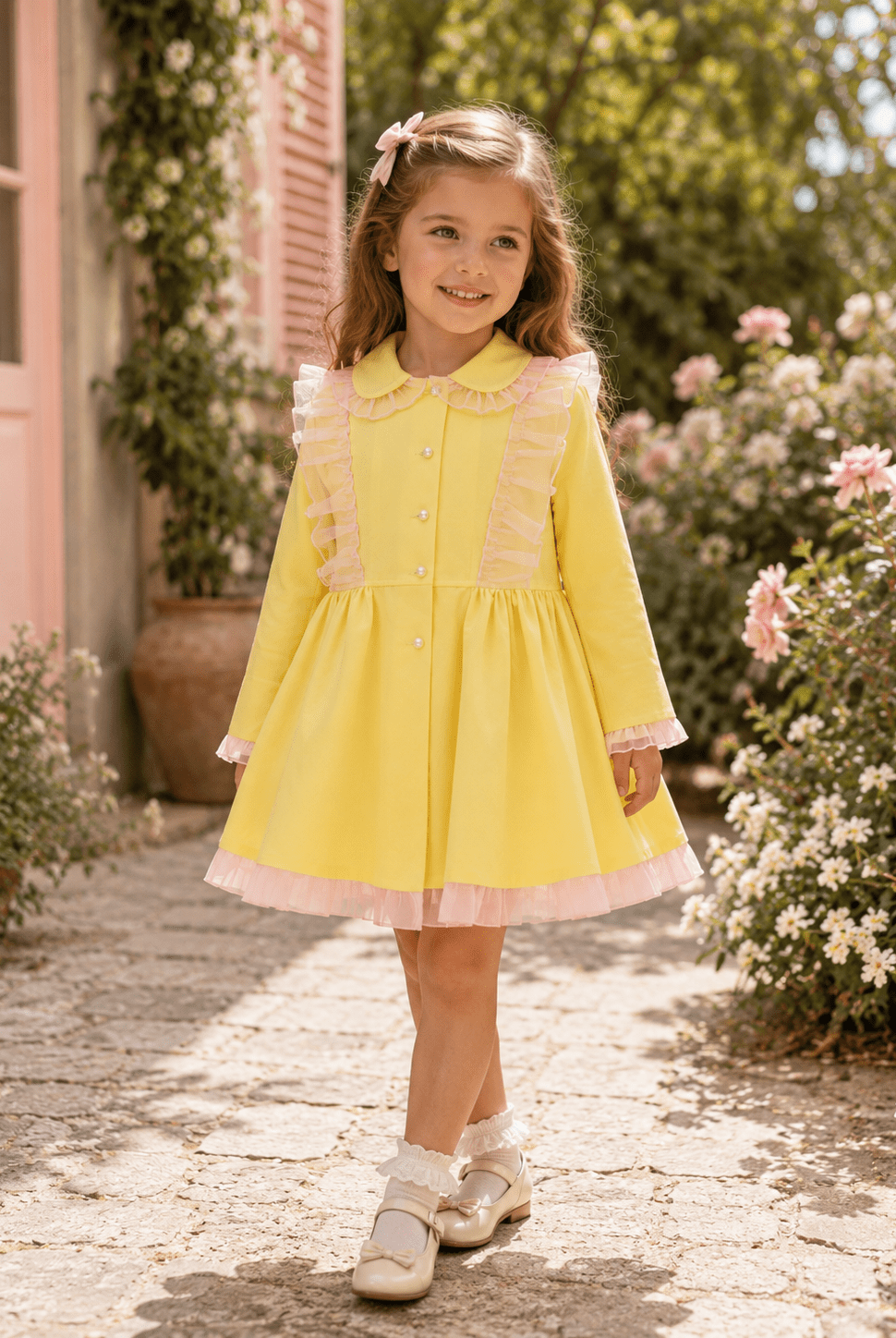 Sonata Girls Yellow & Pink Summer Coat 9yr | Clearance Sale