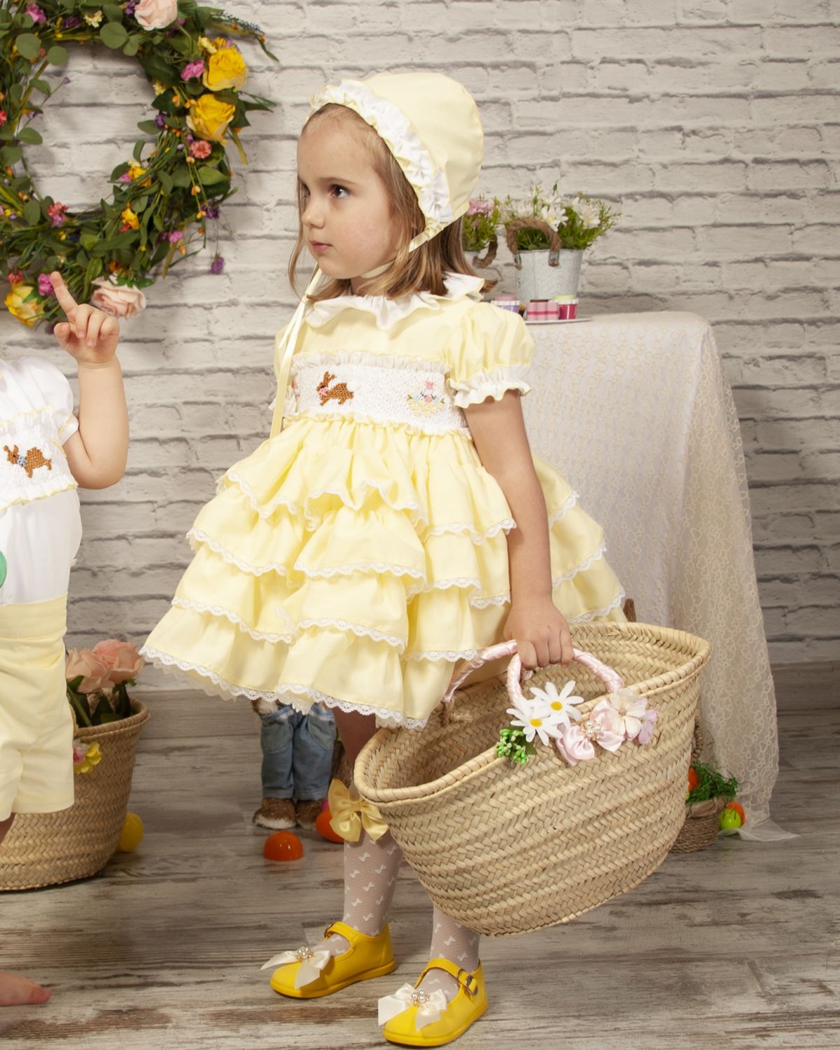 Sonata SS25 - Lemon Bunny Smocked Dress In Stock Now - Mariposa Children's Boutique
